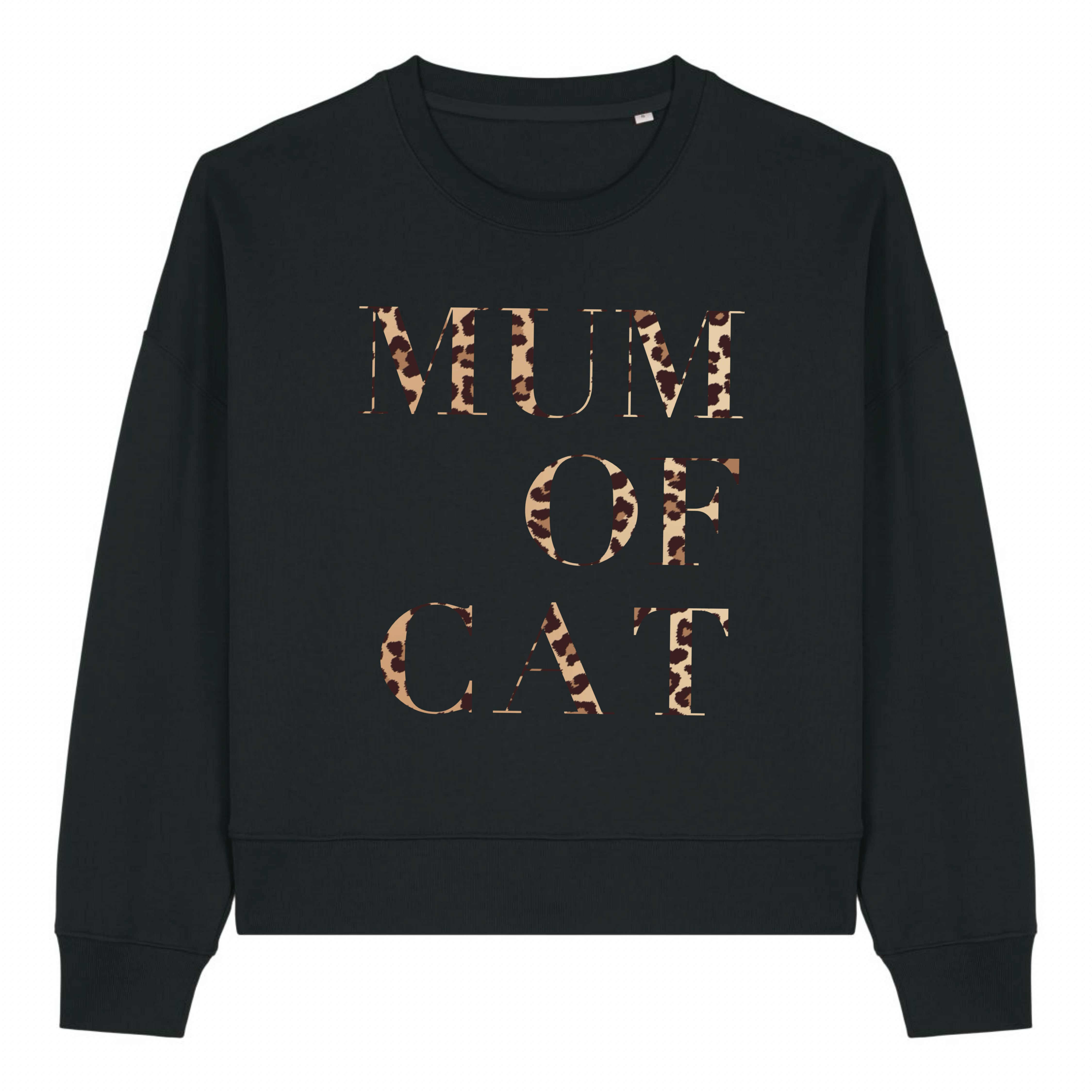 SWEAT-SHIRT VERONIKA x MUM OF CAT NOIR LÉOPARD