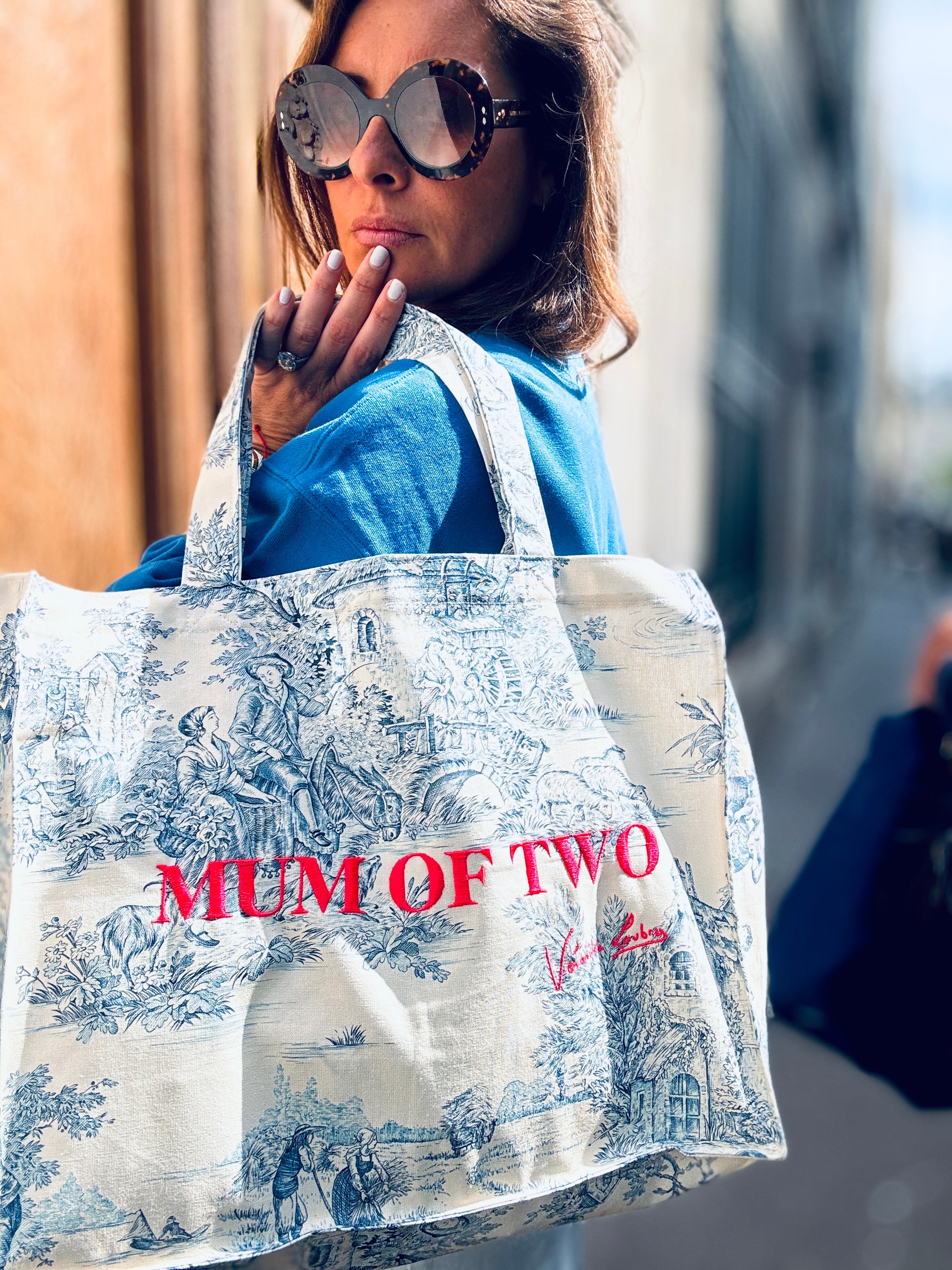 DAILY TOTE BLUE FLUO YELLOW PRINT