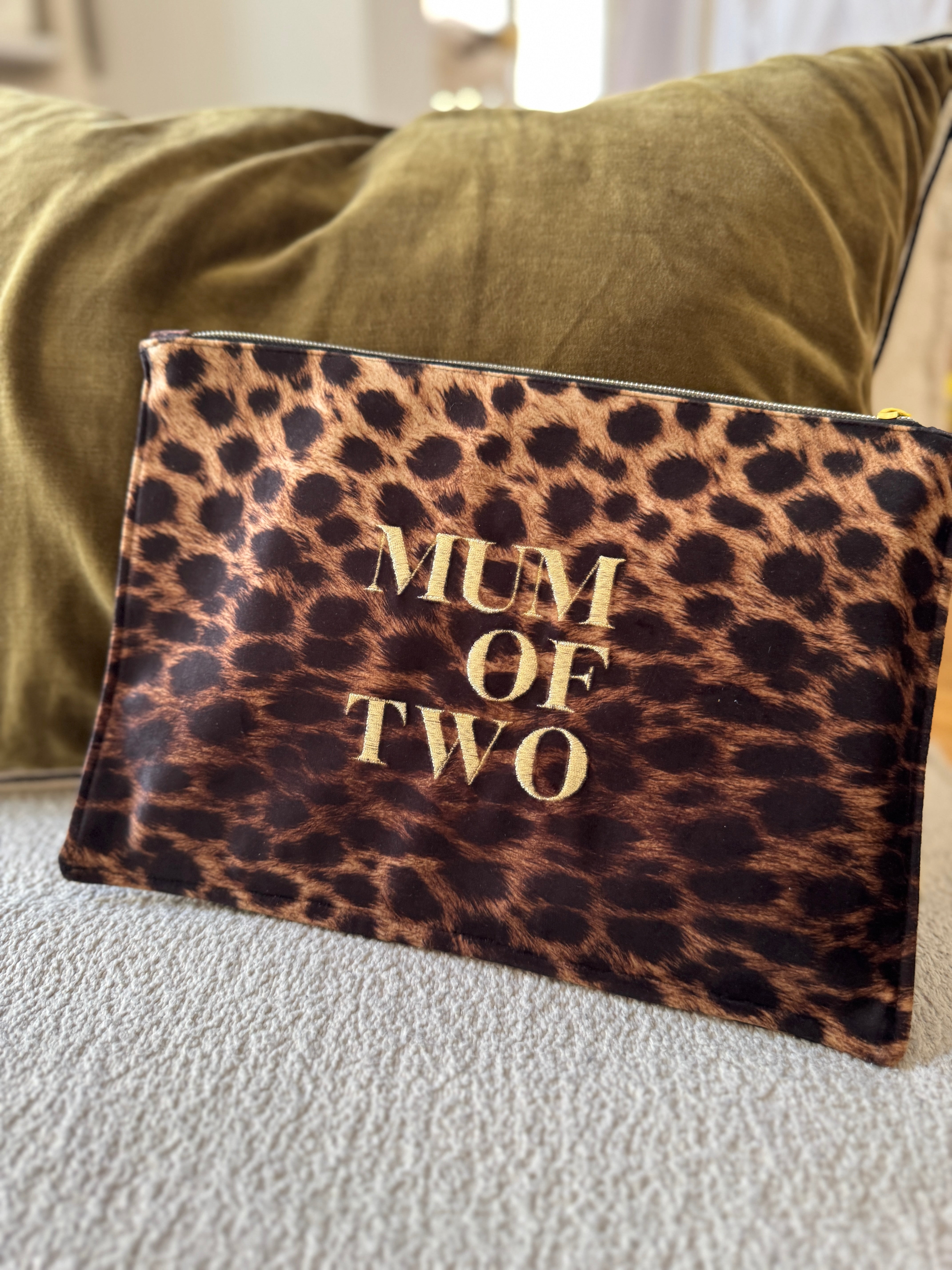 MUM OF Khaki LEOPARD clutch