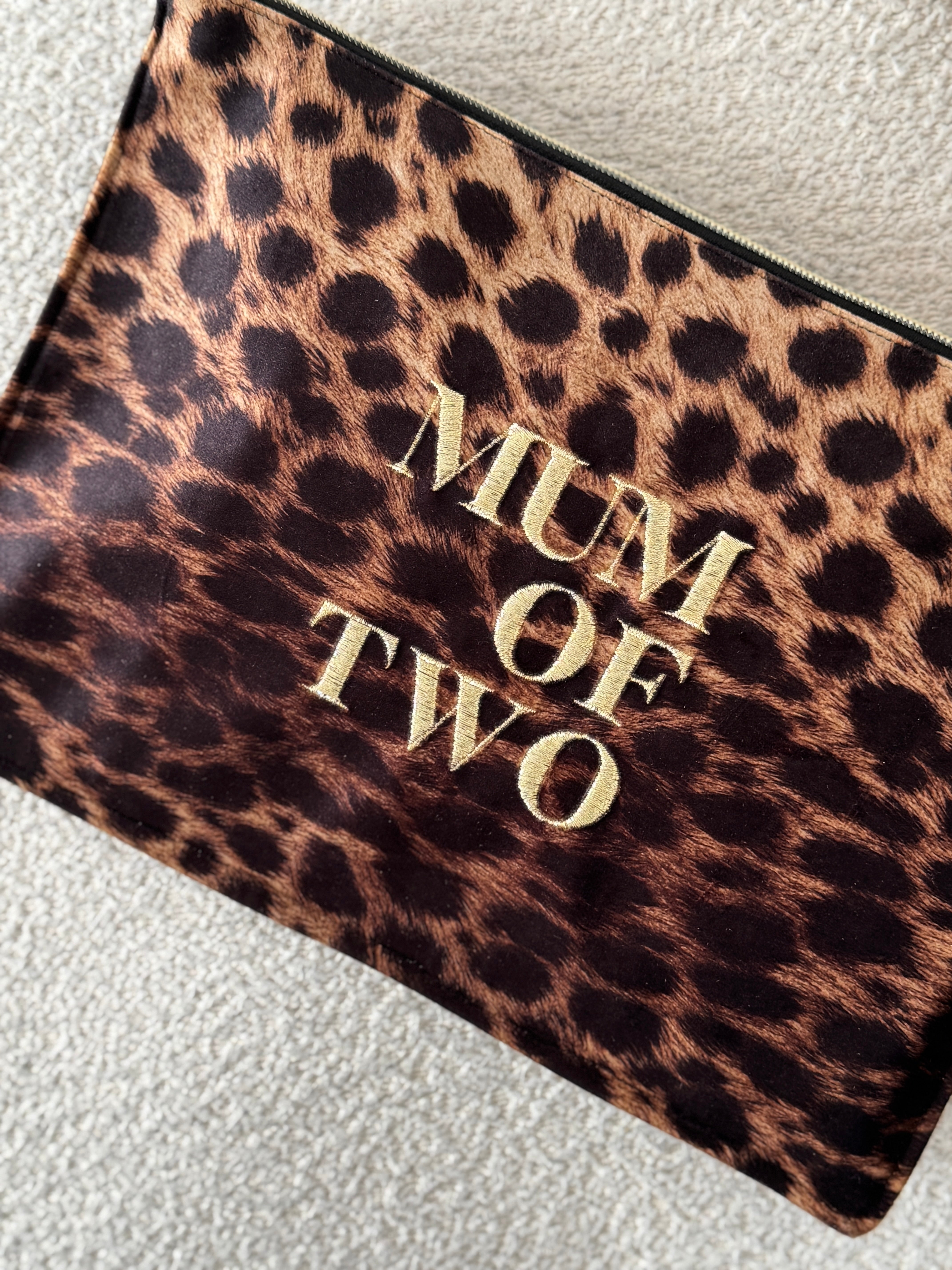 MUM OF Khaki LEOPARD clutch