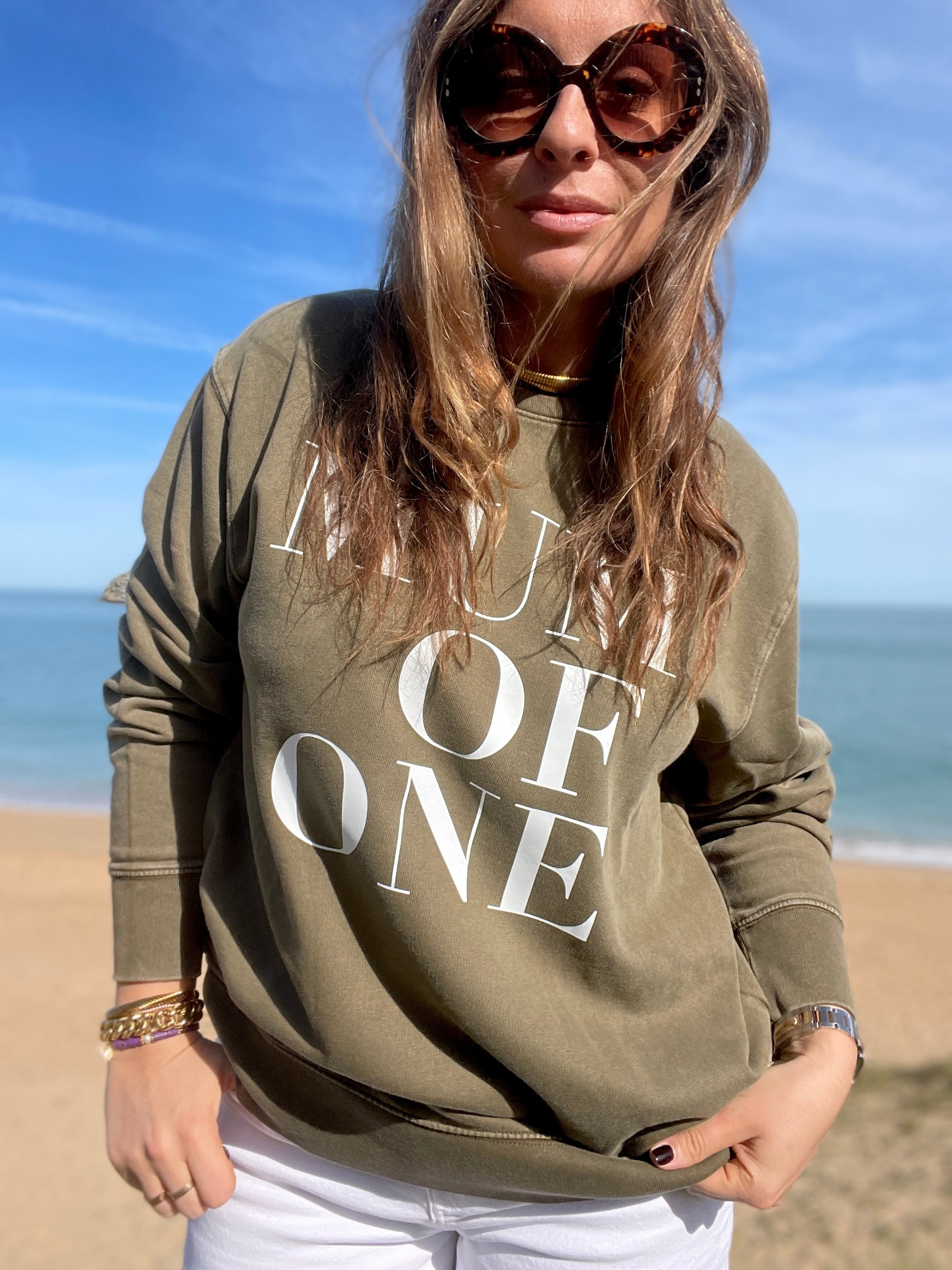 SWEAT-SHIRT MUM OF VINTAGE KAKI