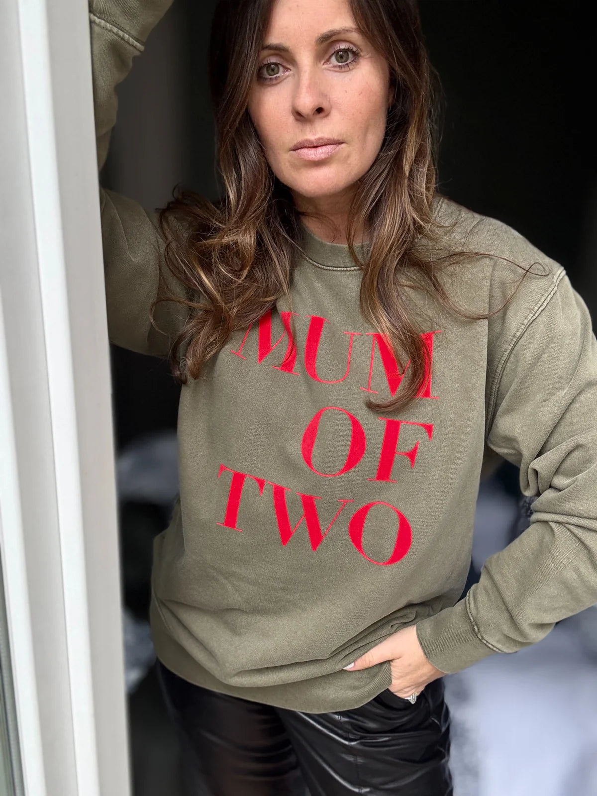 A Sweat-shirt KAKI vintage MUM OF TWINS
