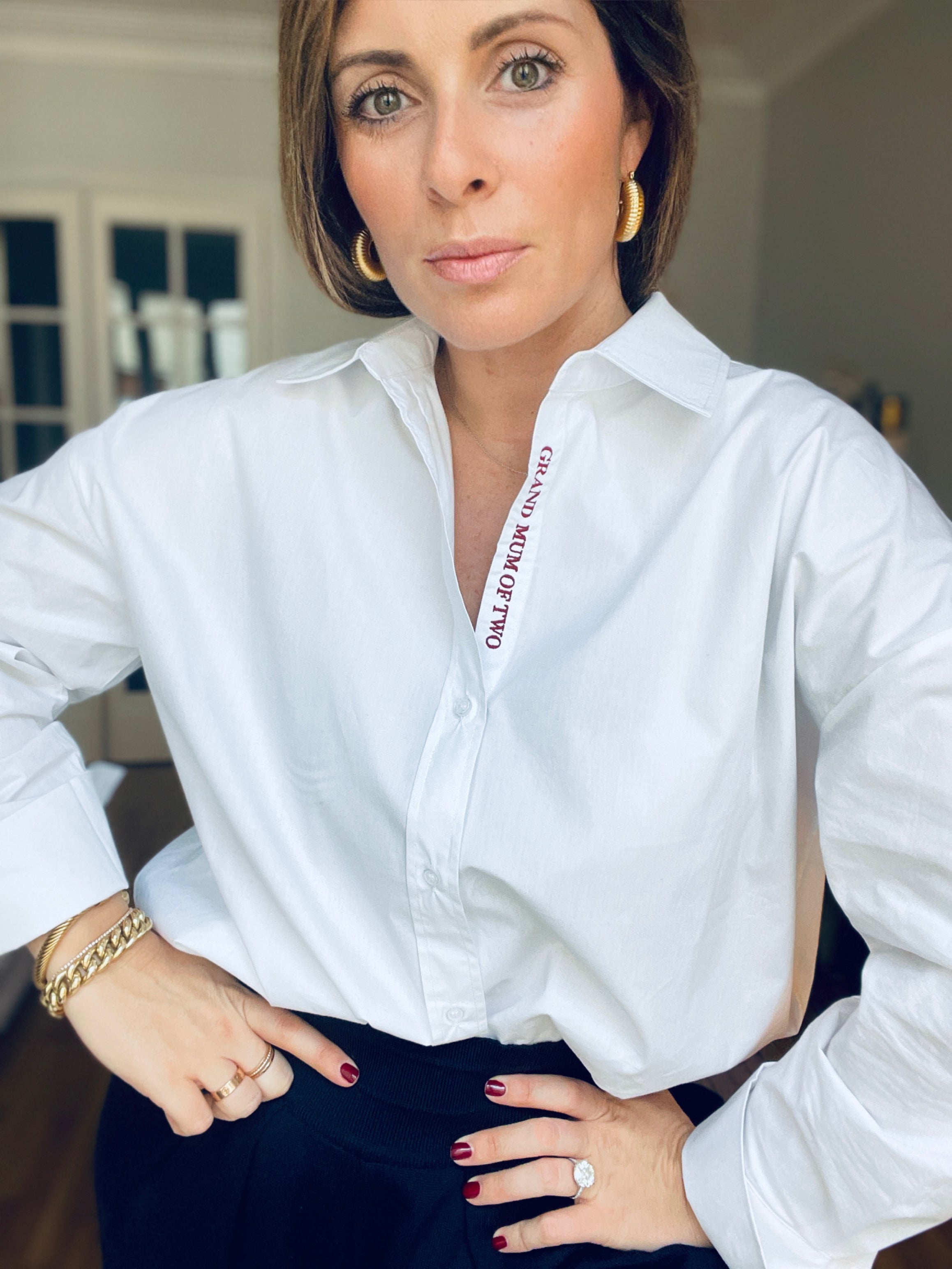 CHEMISE BRODÉE ROUGE BORDEAUX GRAND MUM OF…