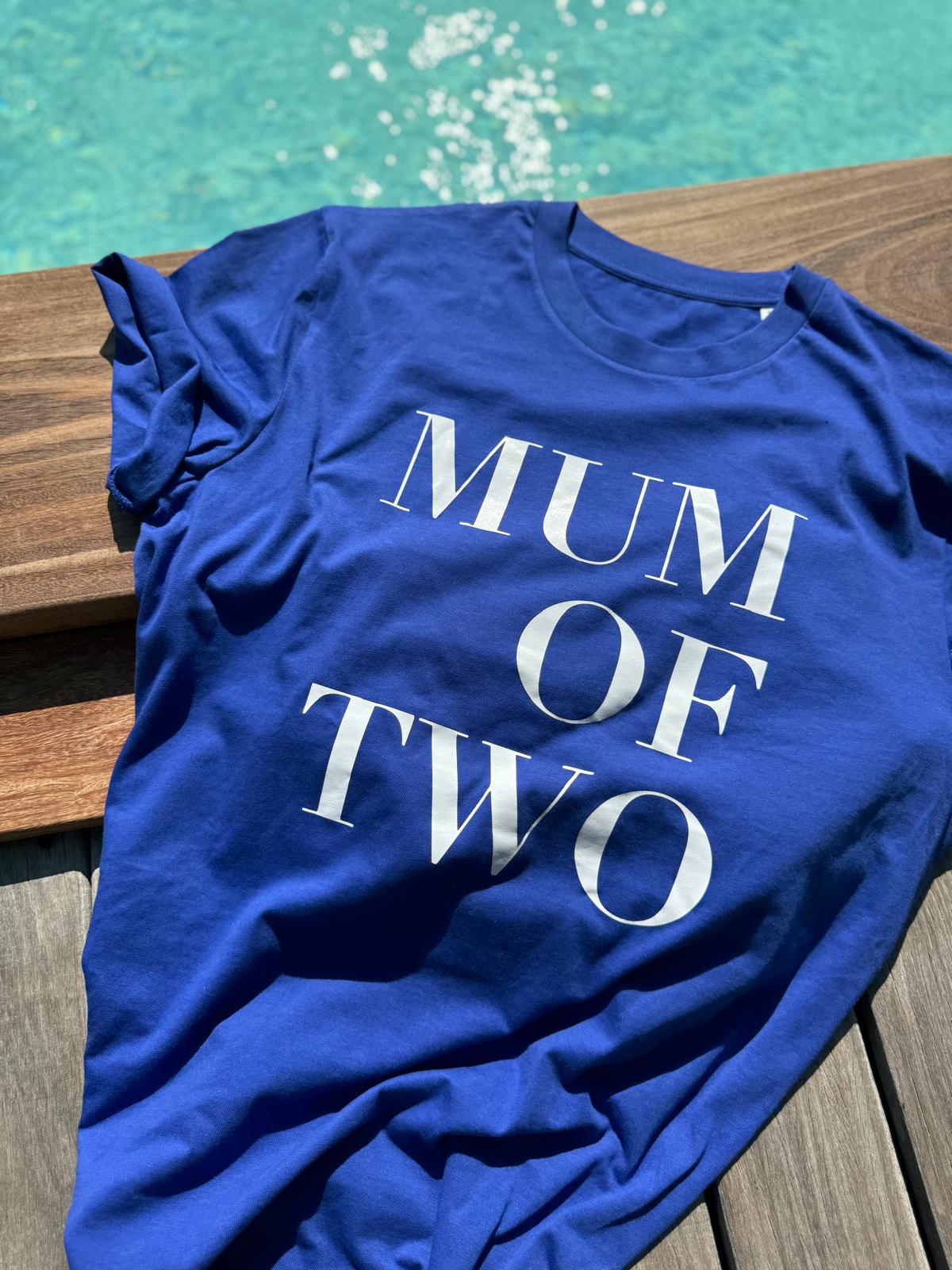 A T Shirt BLEU WORKER MUM OF TWO