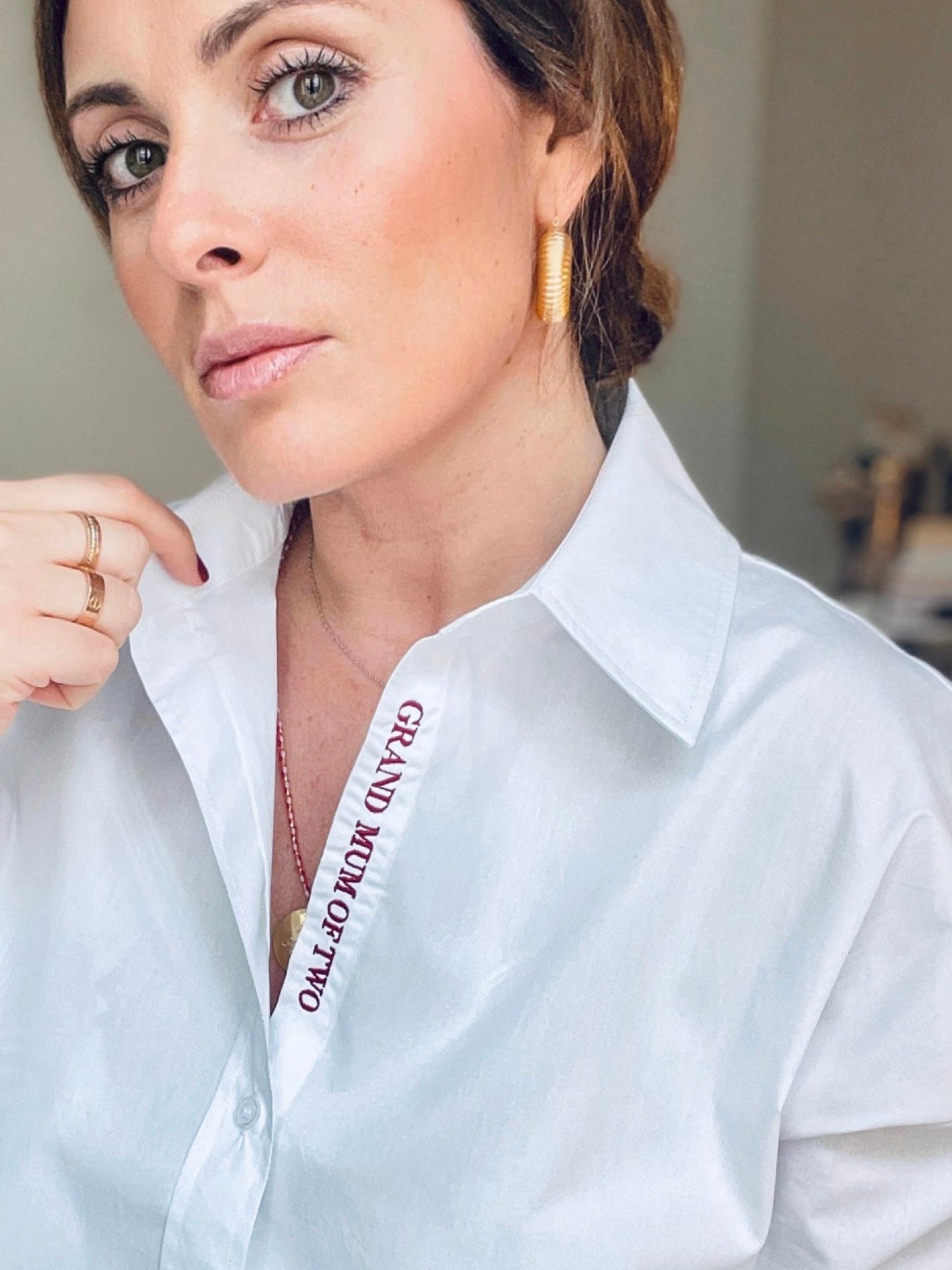 CHEMISE BRODÉE ROUGE BORDEAUX GRAND MUM OF…