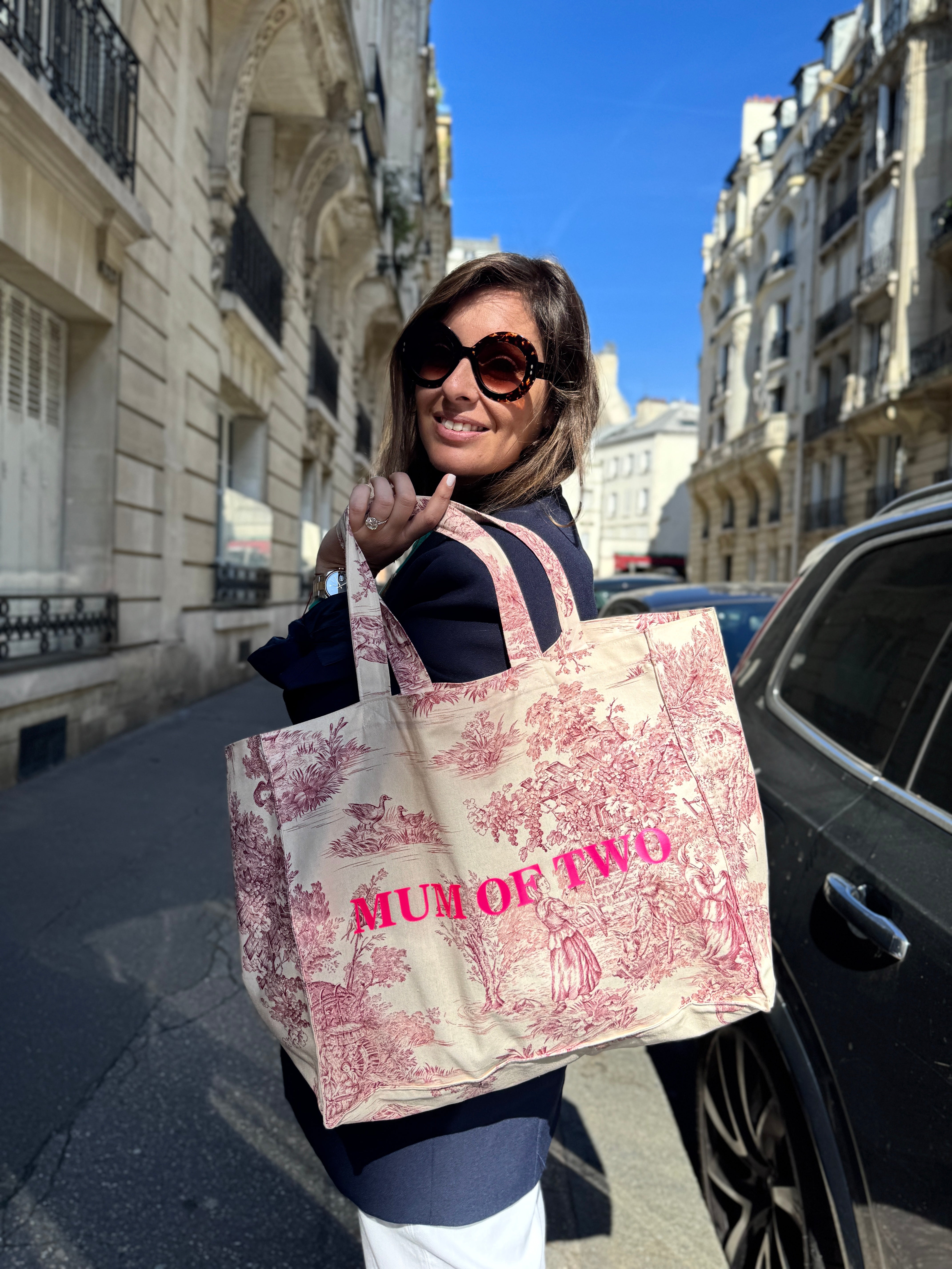 DAILY BAG ROSE IMPRIMÉ ROSE FLUO