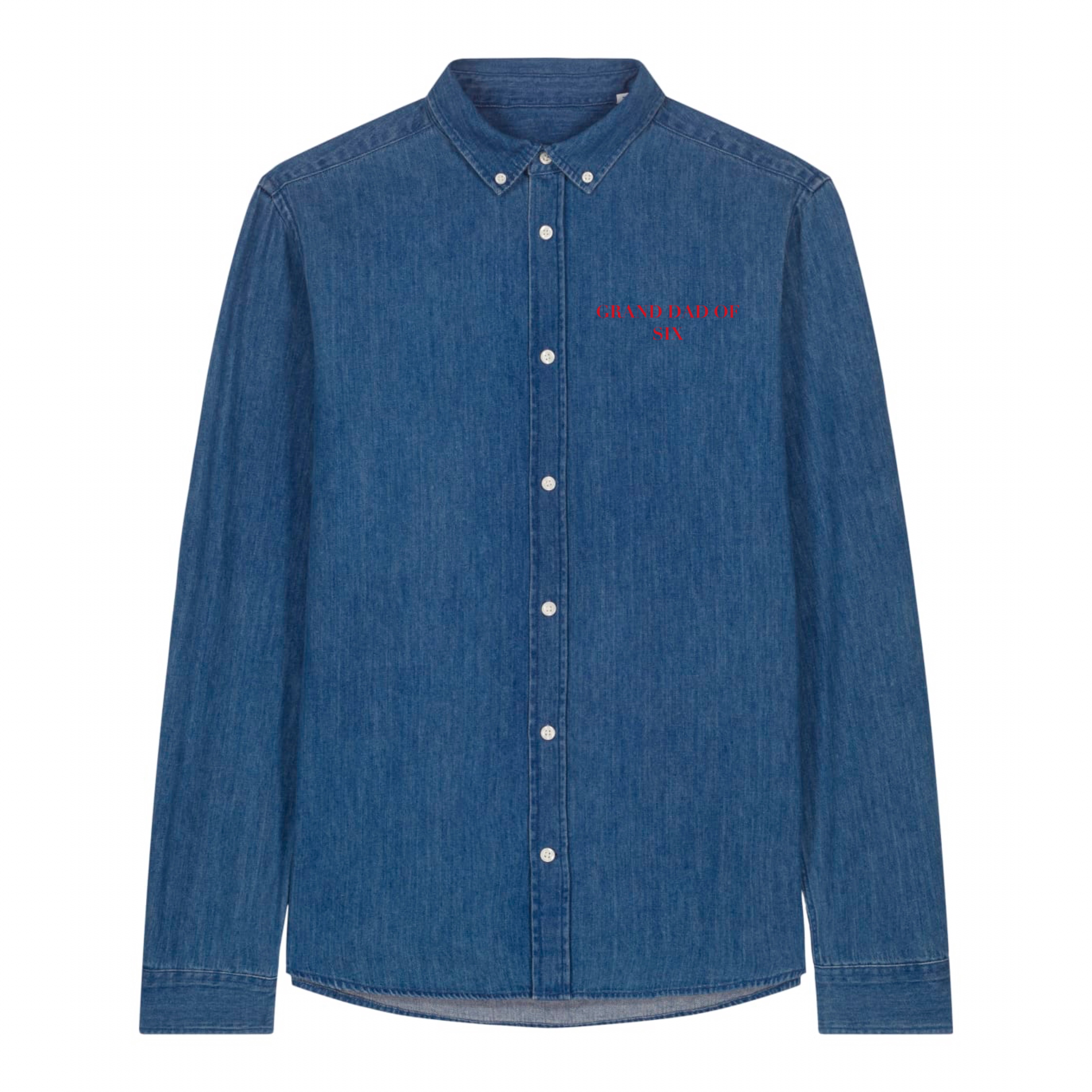 CHEMISE DENIM FONCÉ BRODÉ GRAND-PÈRE