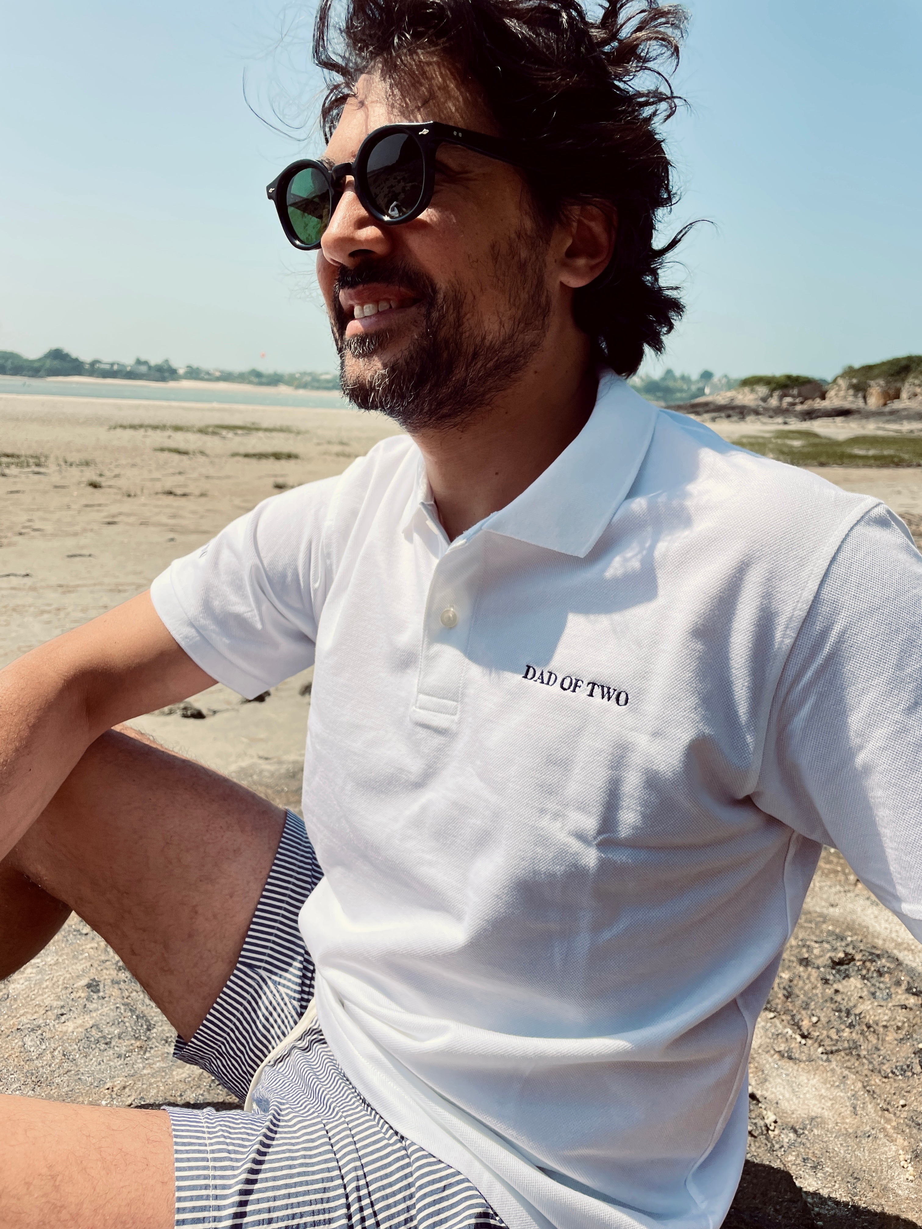DAD OF WHITE POLO SHIRT