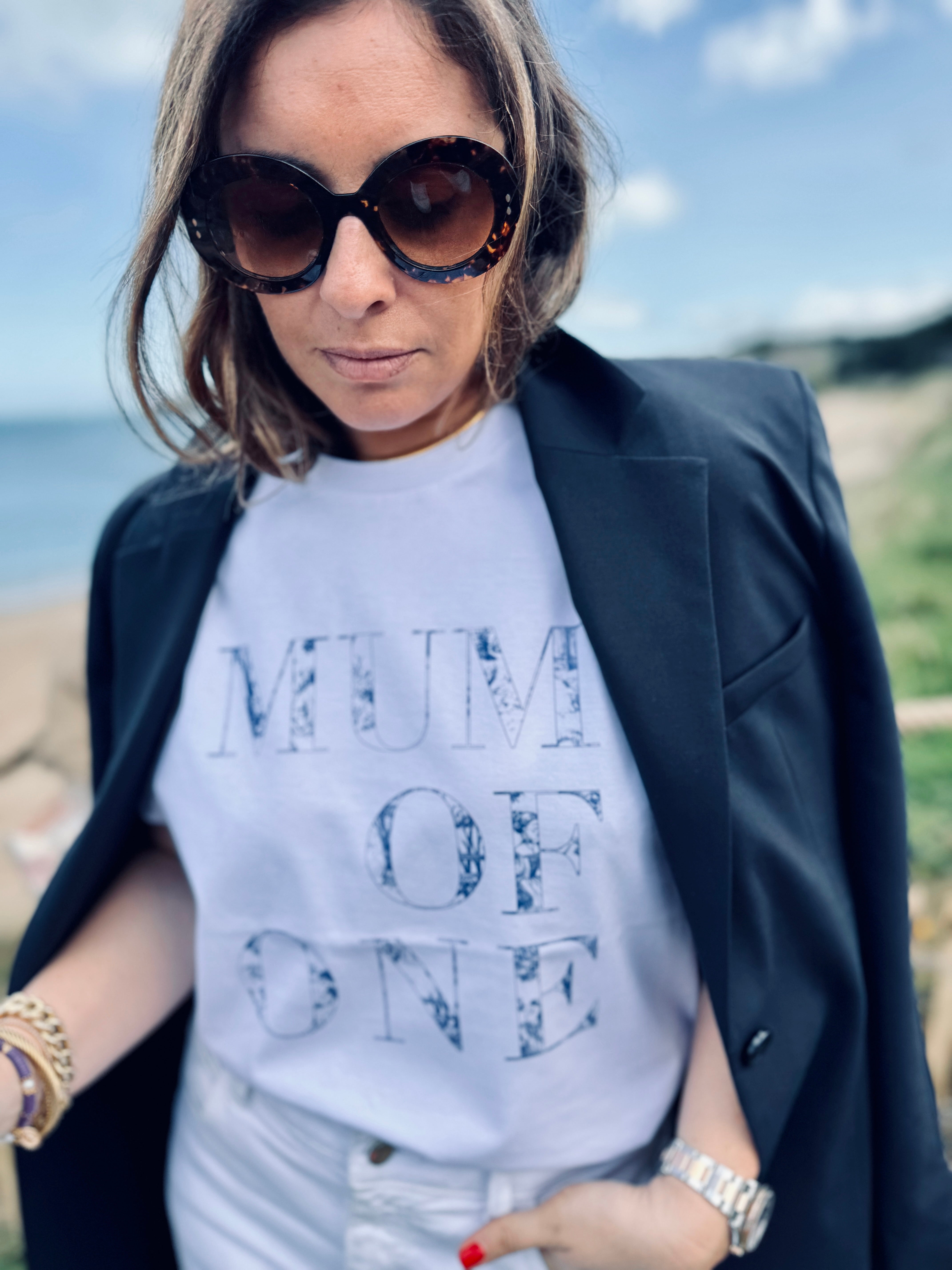 TOILE DE JOUY BLUE inspired T-SHIRT MUM OF ONE, TWO, THREE...