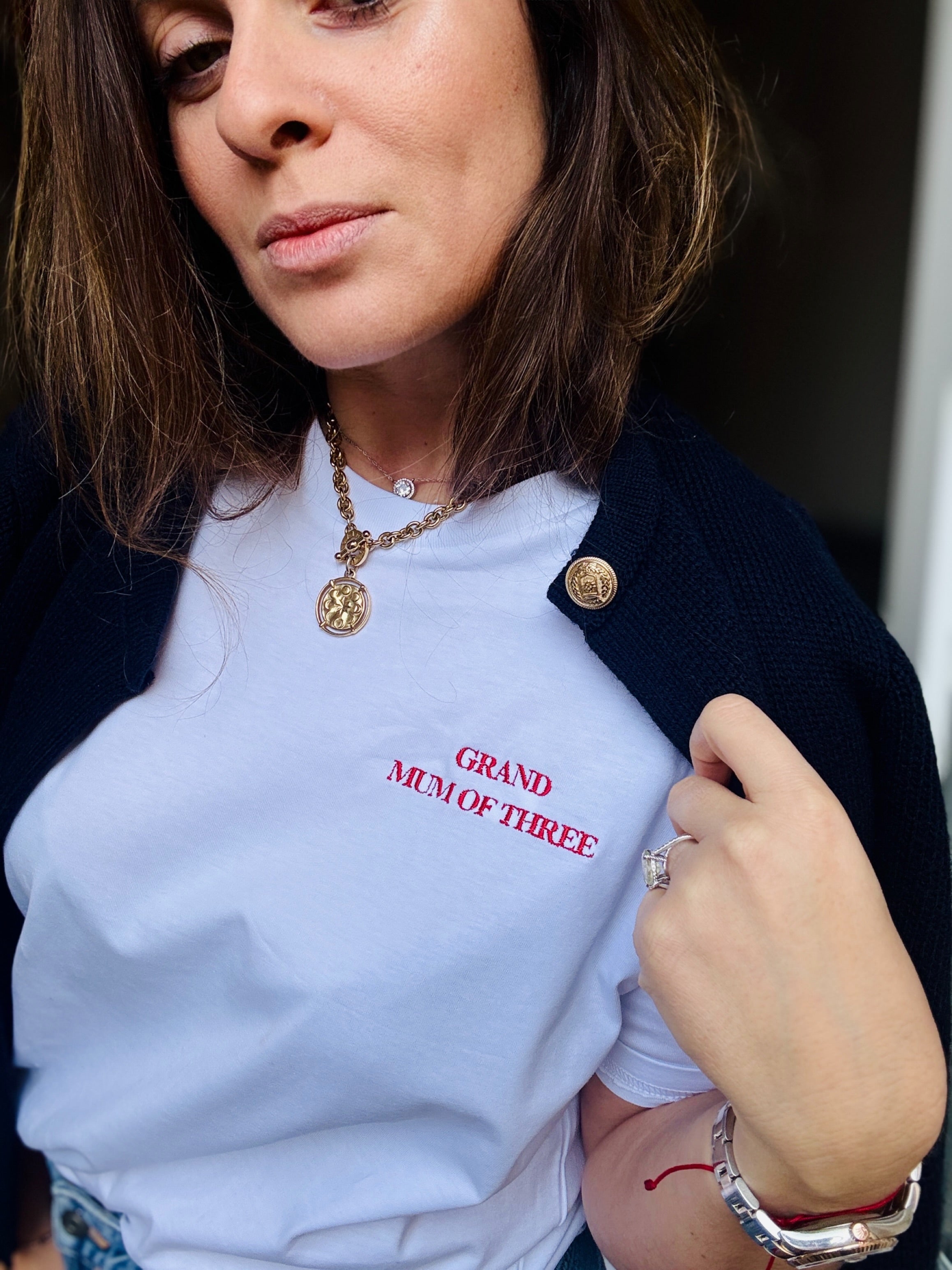 T-SHIRT BRODÉ GRAND MUM OF ONE, TWO, THREE...