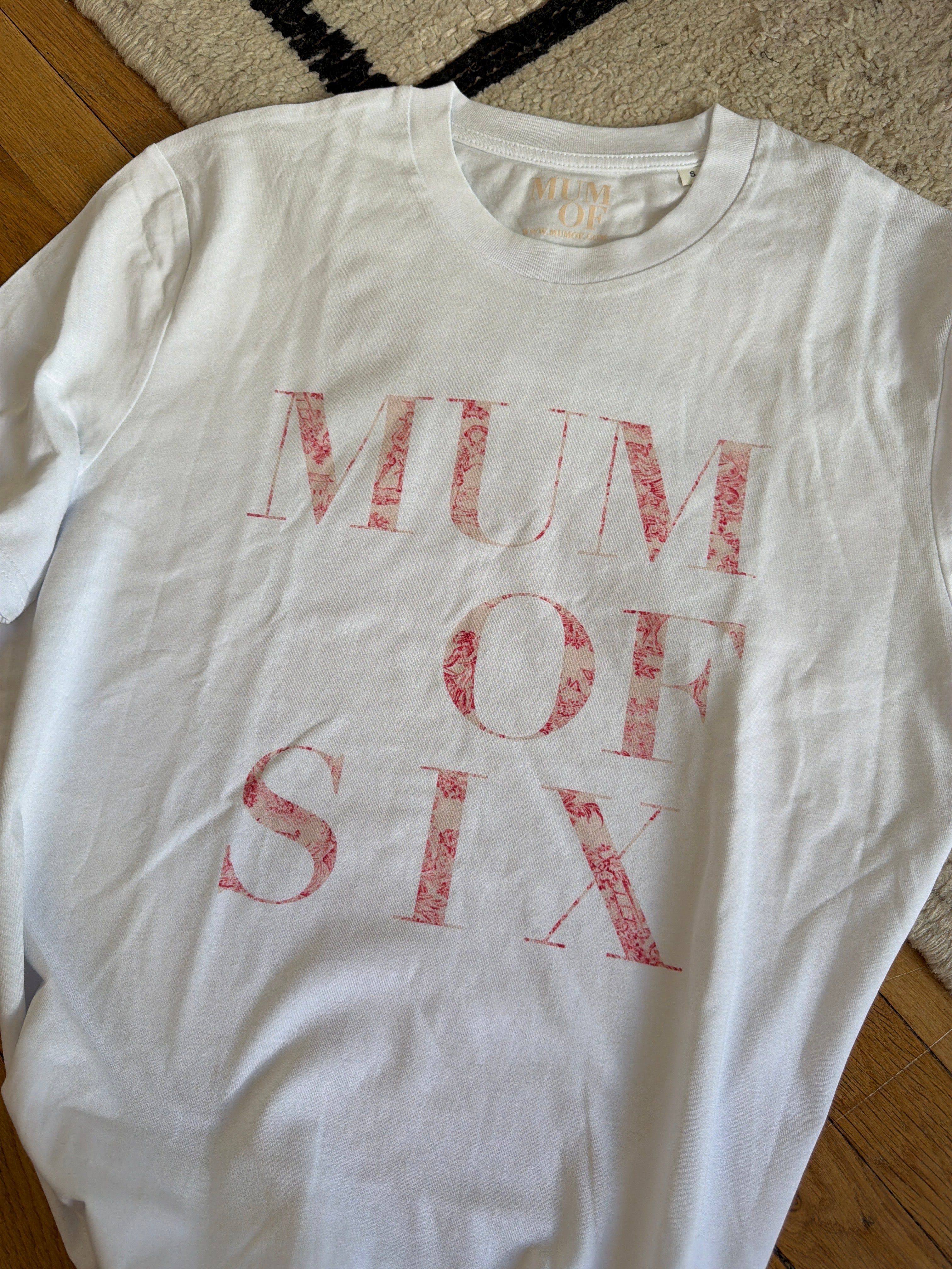 A T shirt MUM OF SIX TOILE DE JOUY ROSE