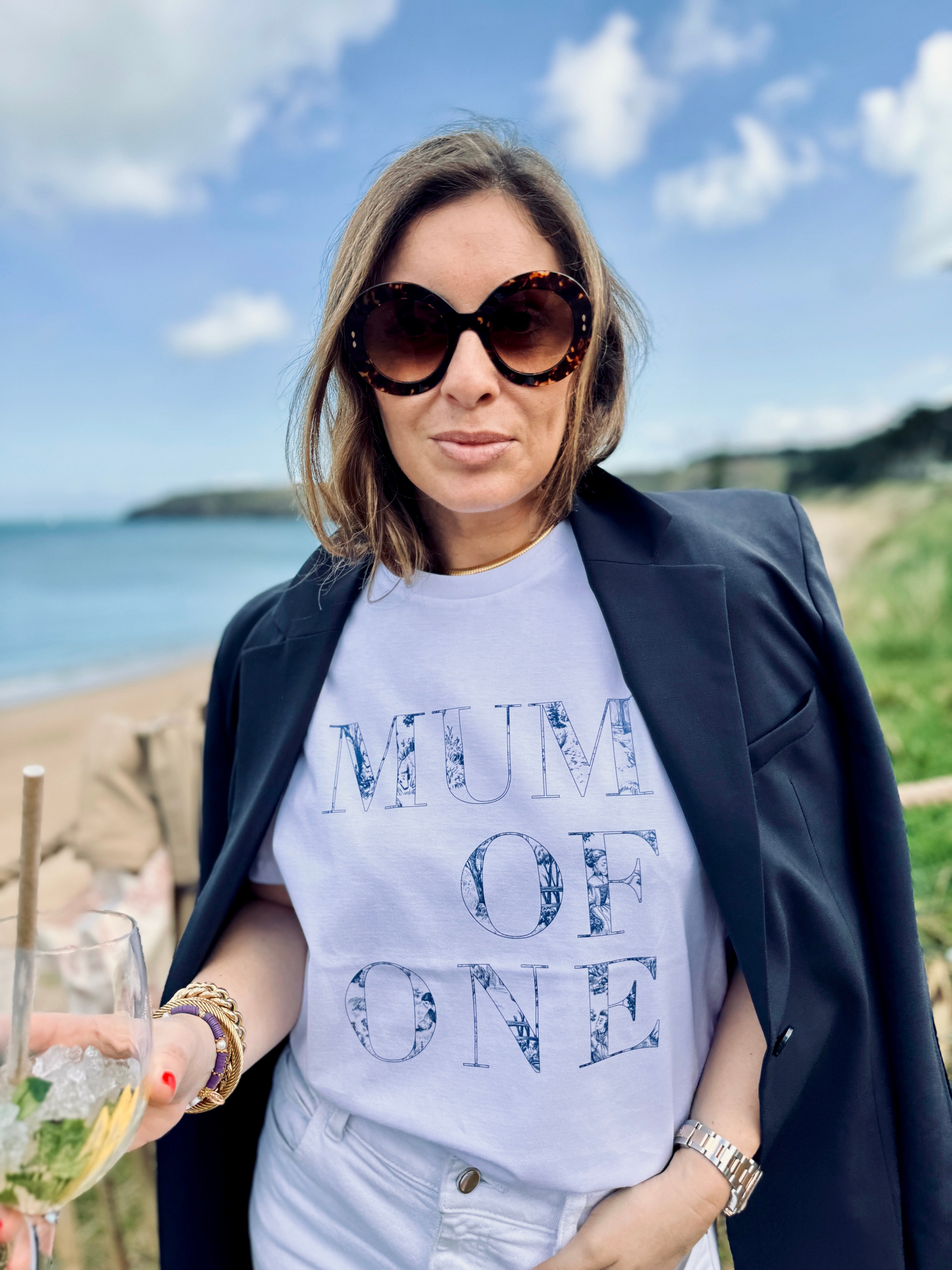 TOILE DE JOUY BLUE inspired T-SHIRT MUM OF ONE, TWO, THREE...