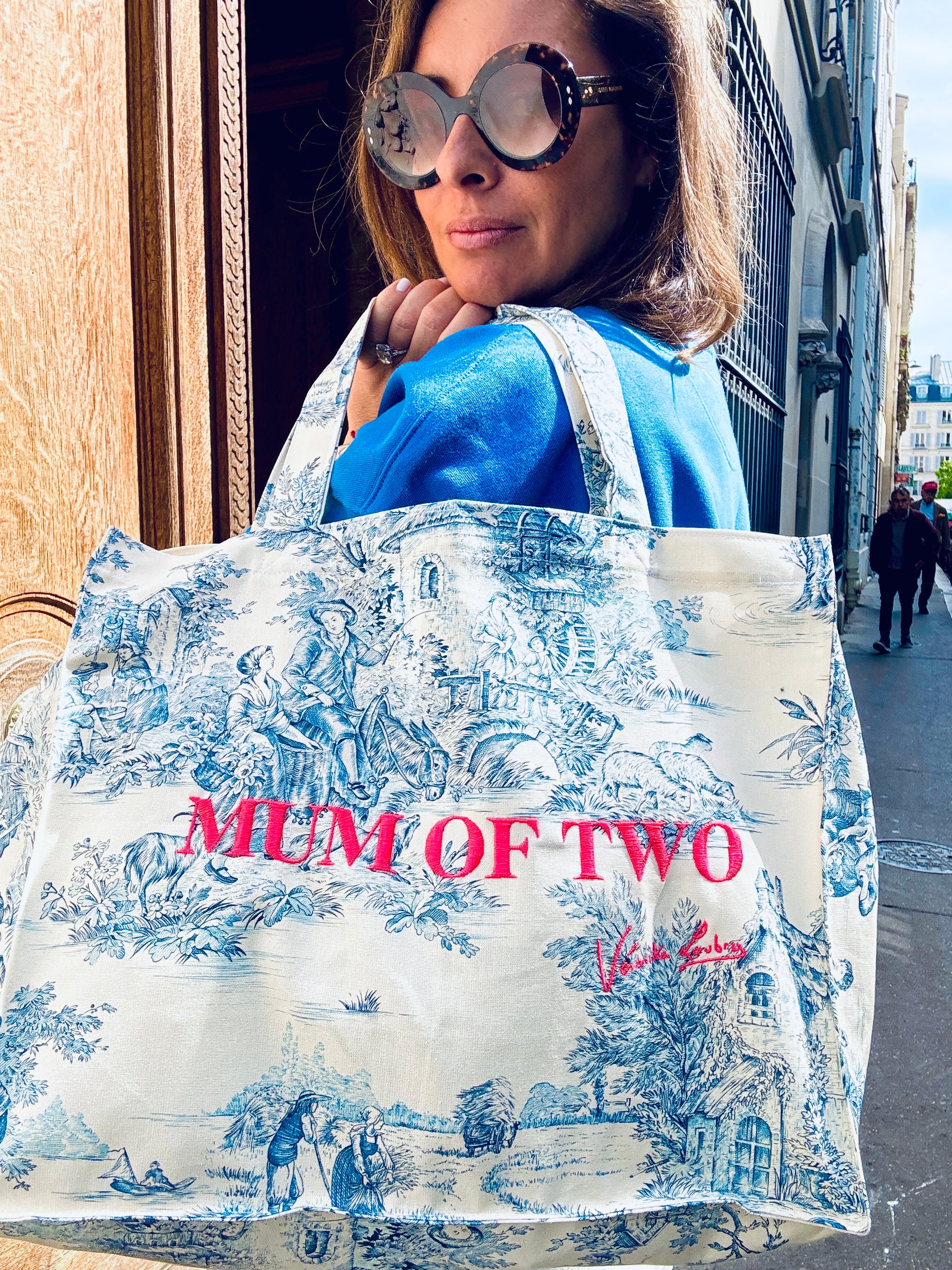 DAILY TOTE BLUE FLUO YELLOW PRINT