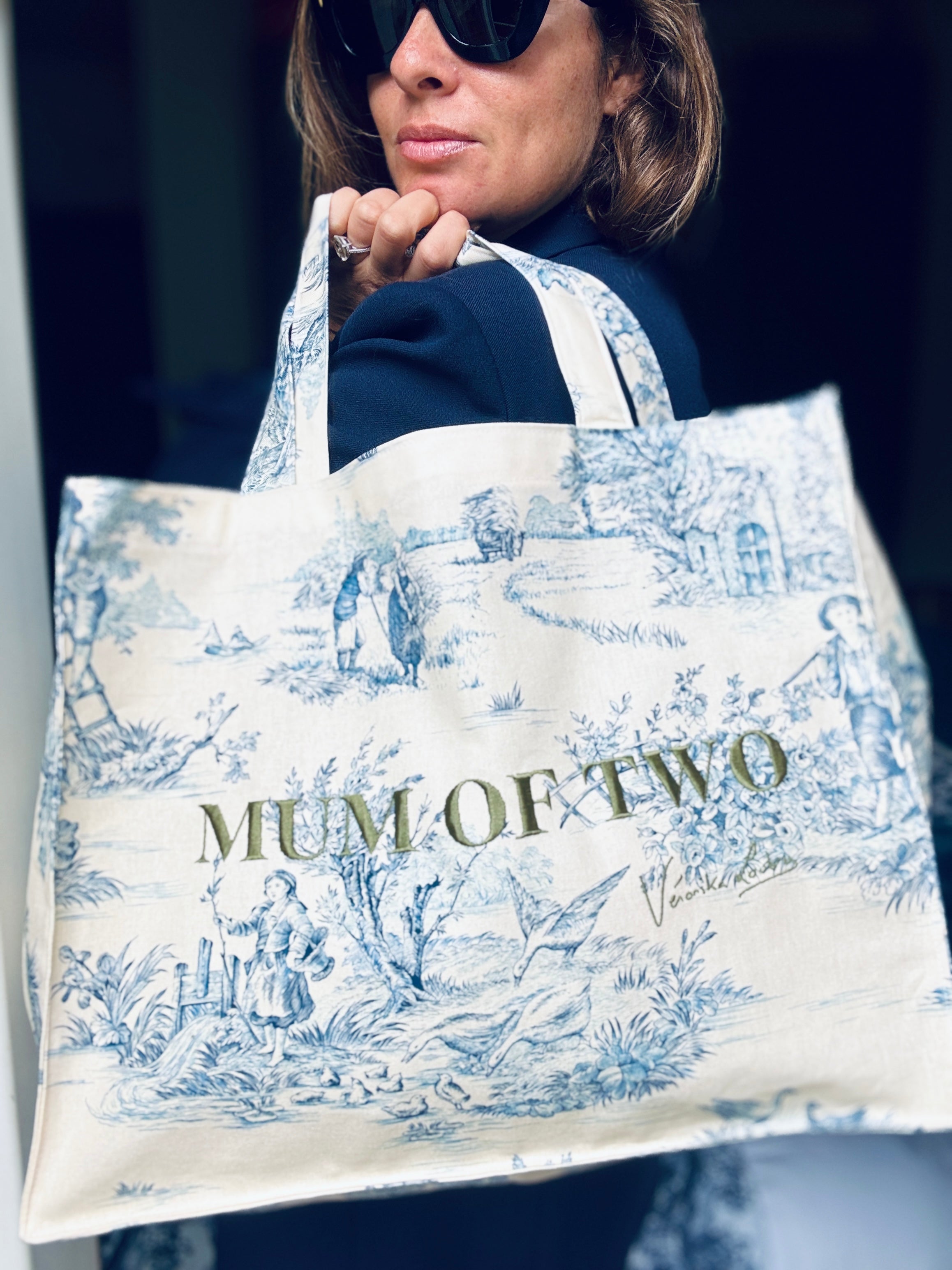 DAILY TOTE BLUE FLUO YELLOW PRINT