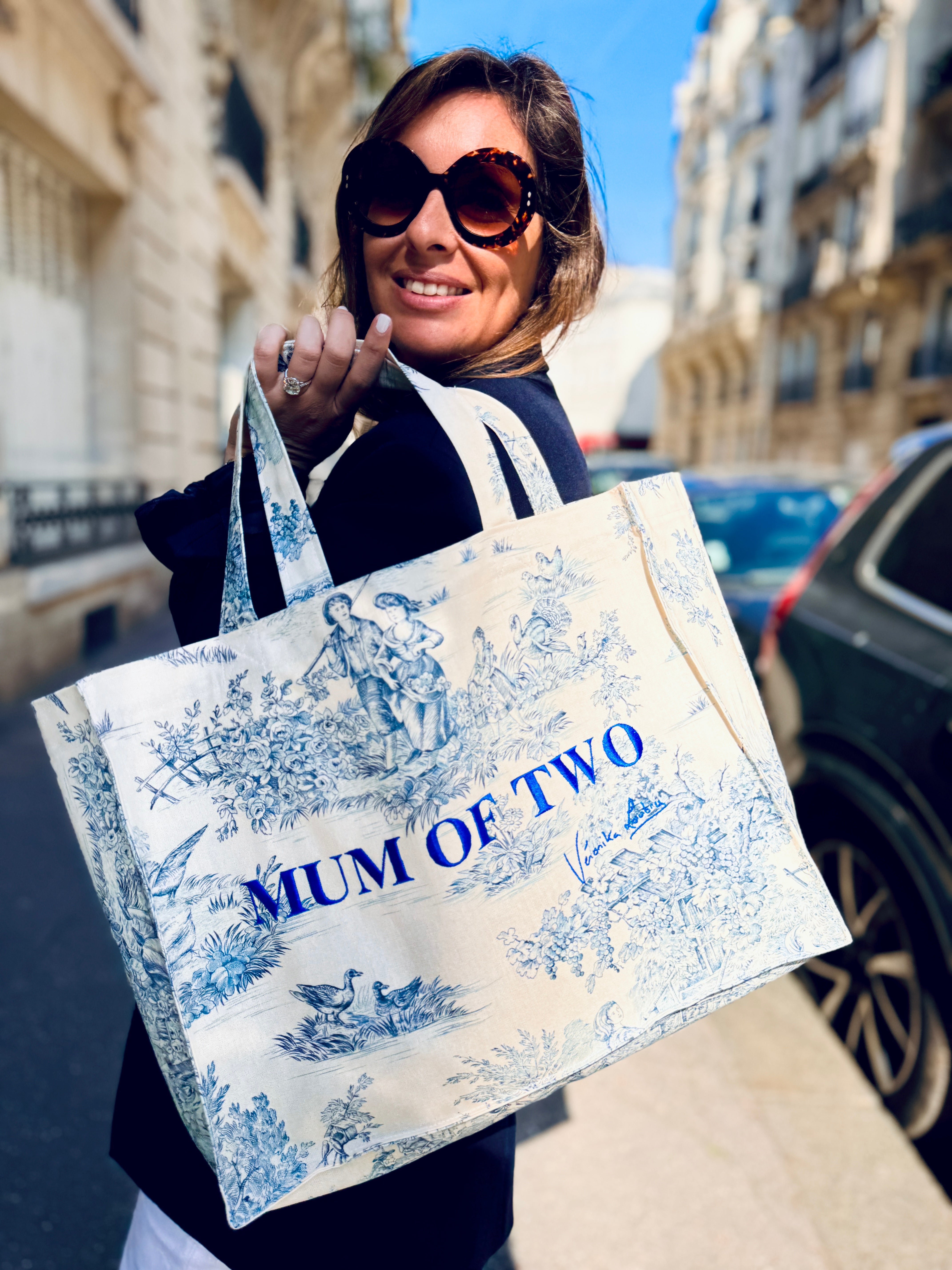 CABAS VERONIKA LOUBRY X MUM OF Broderie BLEU V