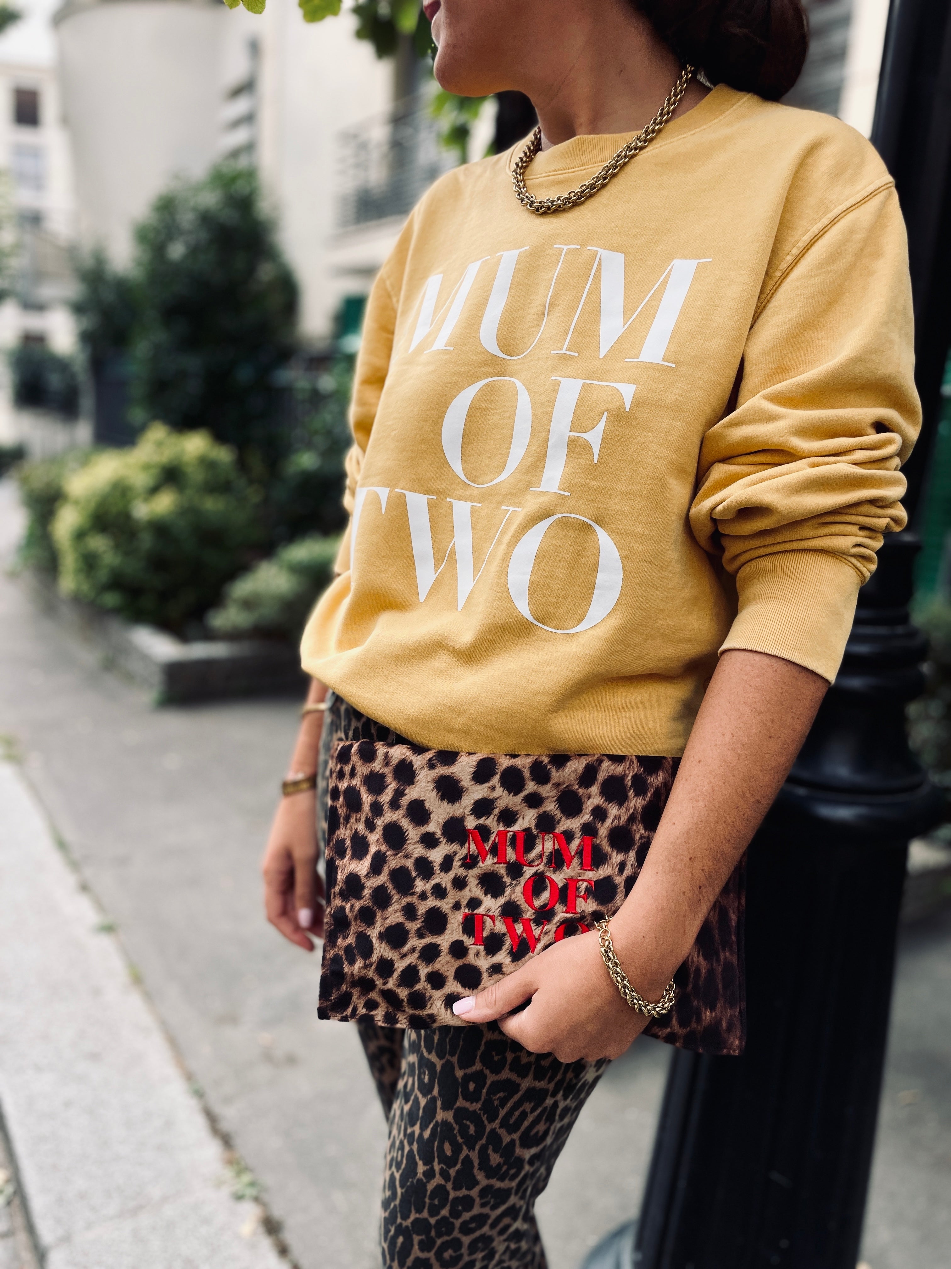 MUM OF red LEOPARD clutch