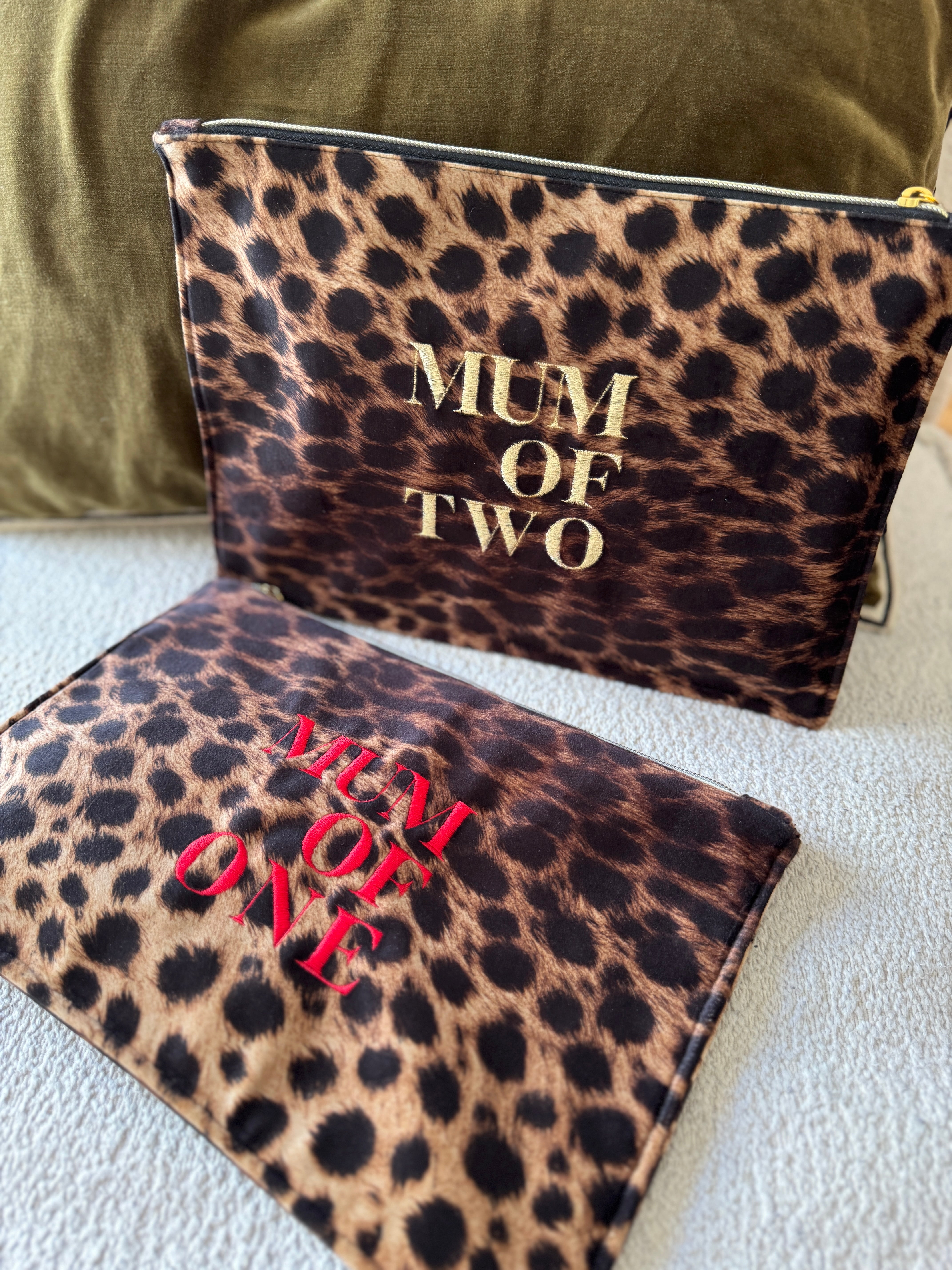 MUM OF Khaki LEOPARD clutch