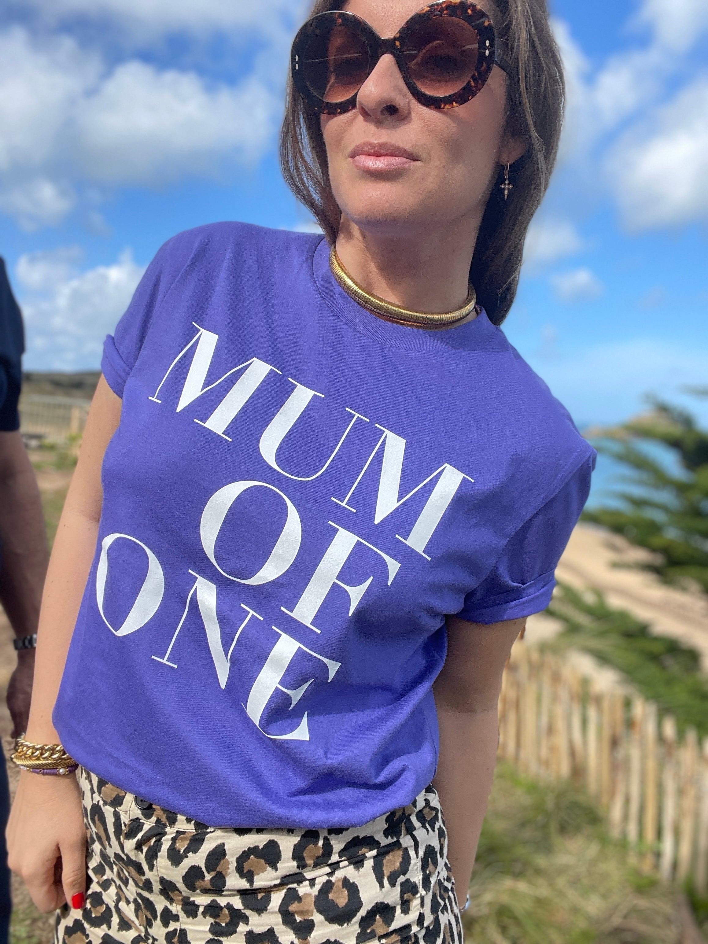 T-SHIRT VIOLET MUM OF ONE, MUM OF TWO, MUM OF THREE, MUM OF FOUR...