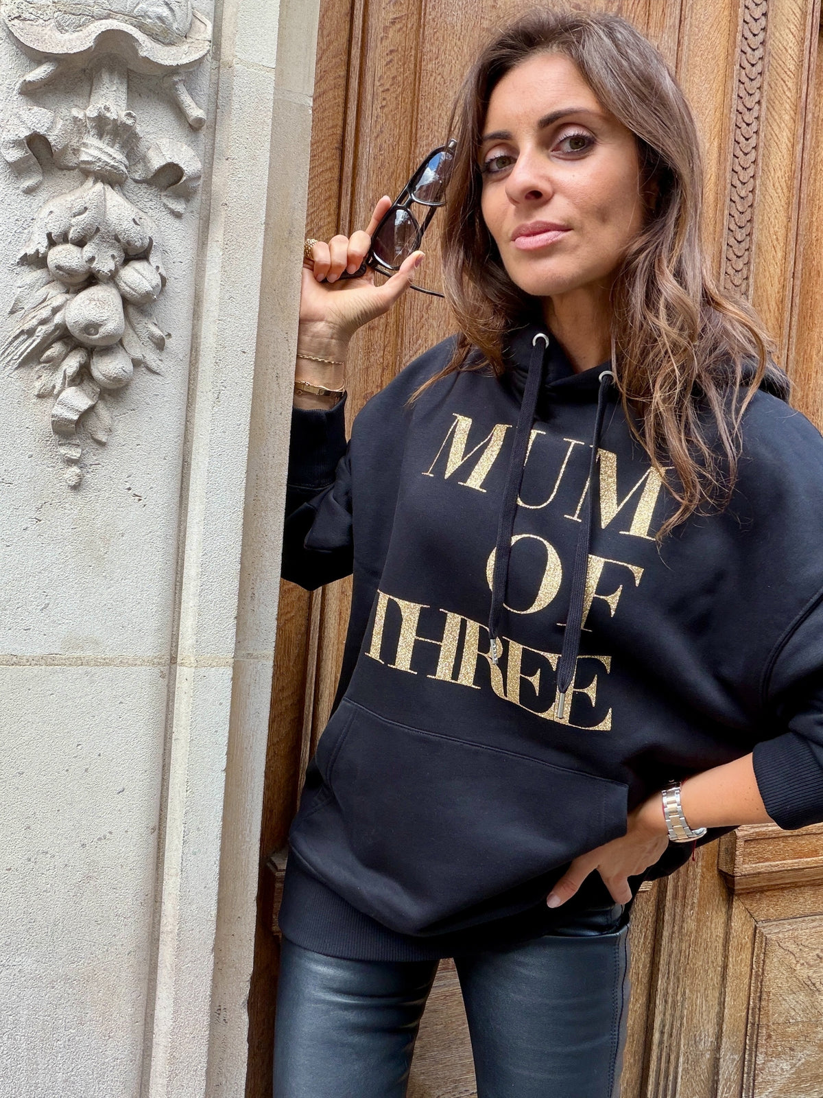SWEAT-SHIRT À CAPUCHE NOIR CÉLINE