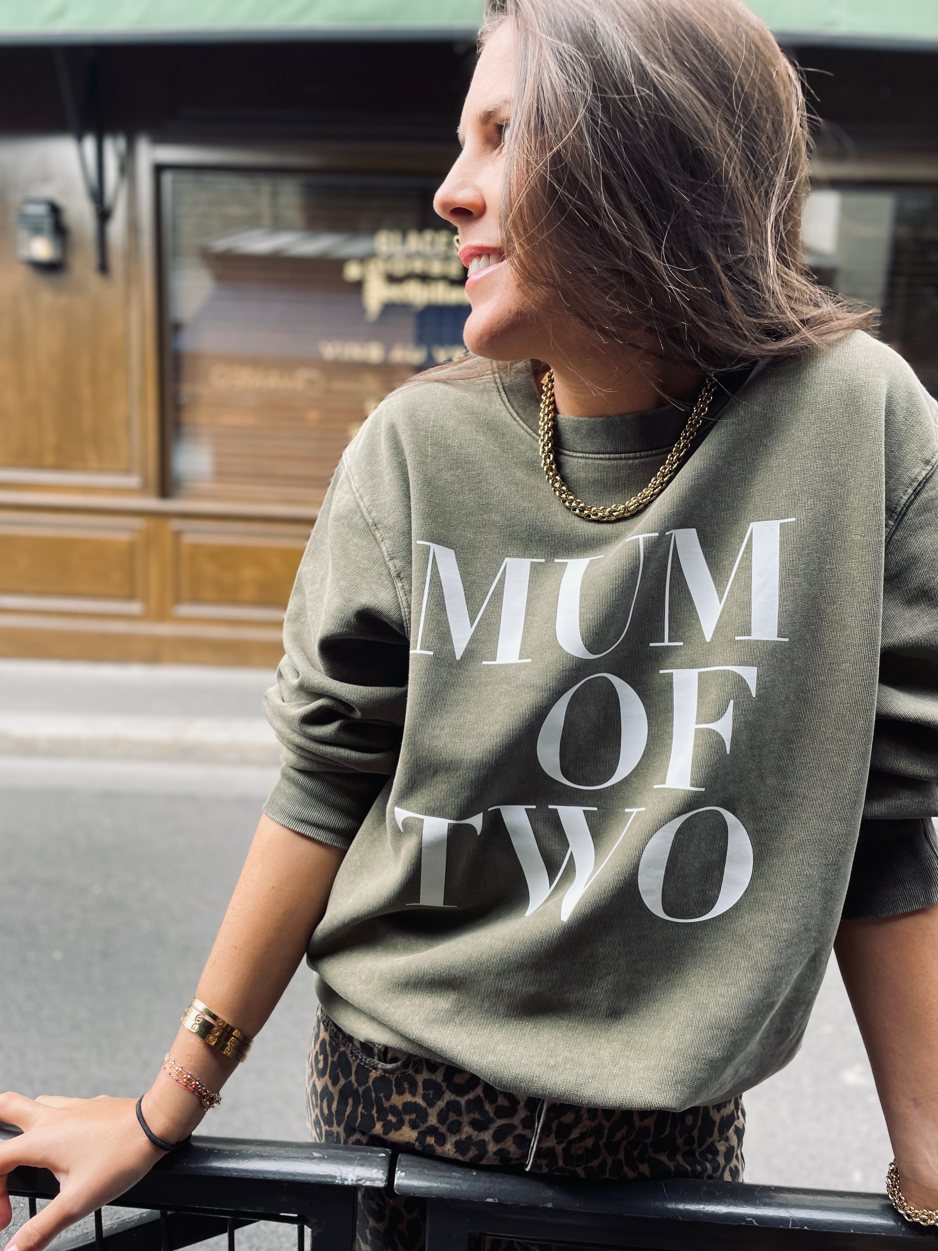 SWEAT-SHIRT MUM OF VINTAGE KAKI