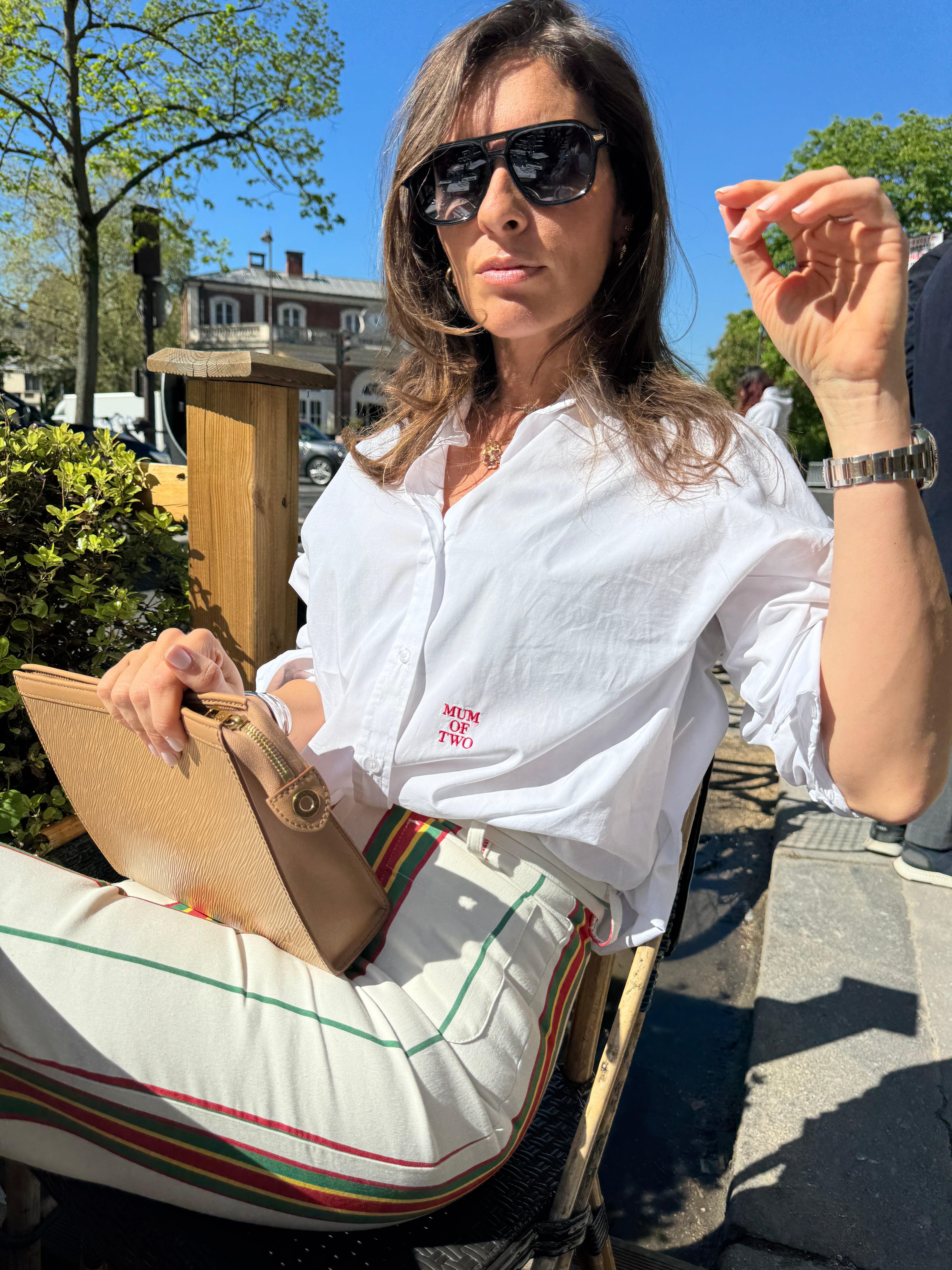 MUM OF… RED EMBROIDERED SHIRT