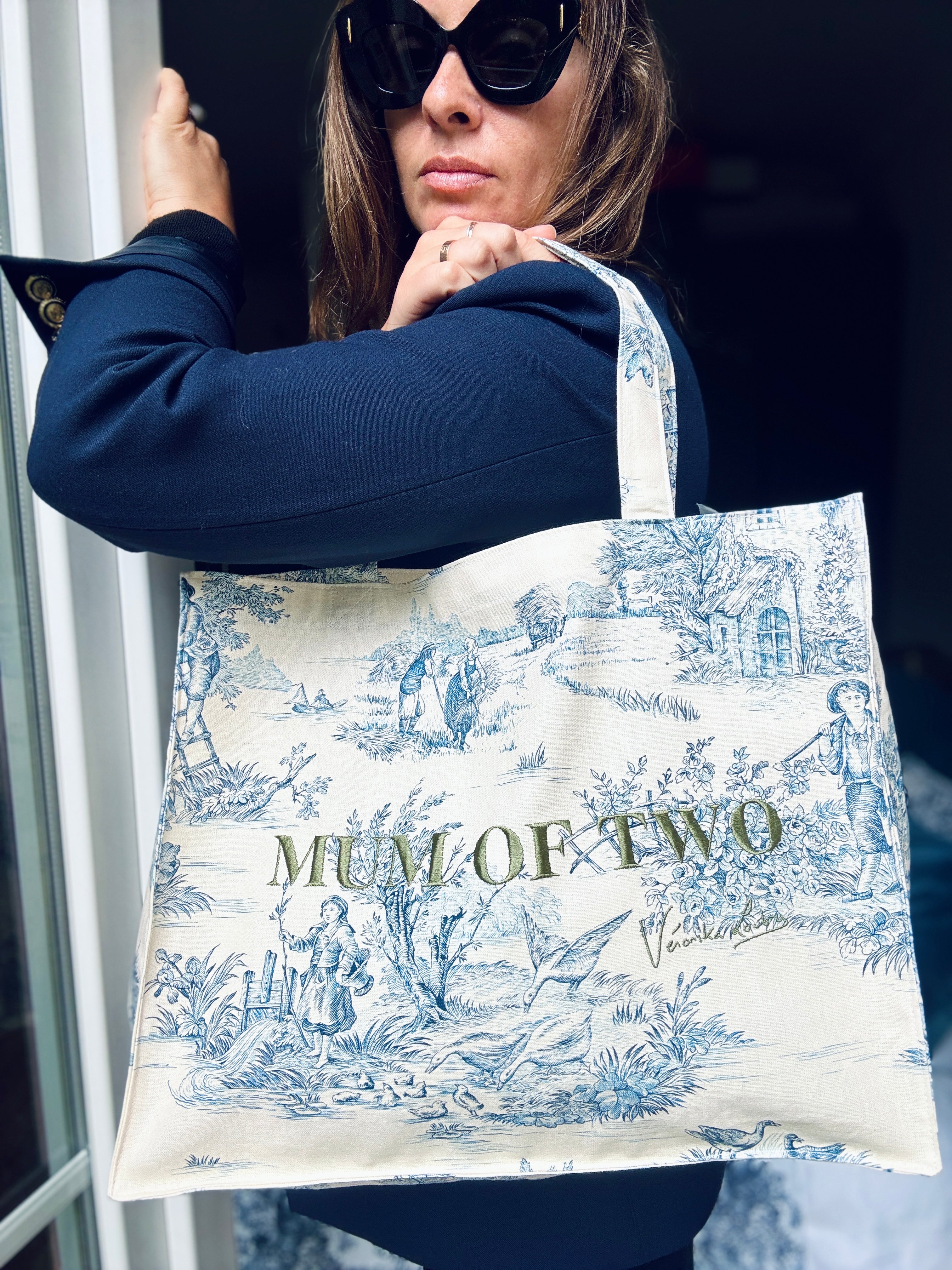 DAILY TOTE BLUE FLUO YELLOW PRINT