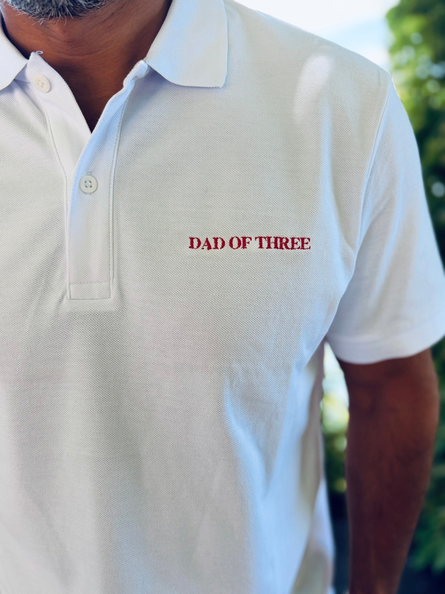 POLO BLANC BRODÉ ROUGE DAD OF X SALOMÉ