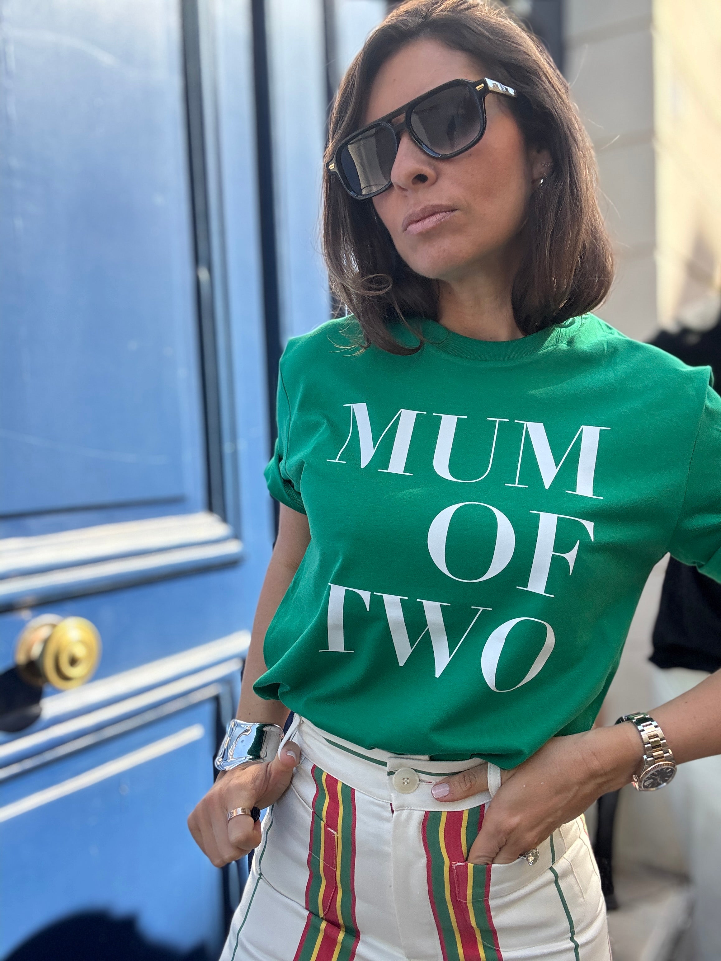 T-SHIRT GREEN MUM OF ONE, MUM OF TWO, THREE, FOUR…