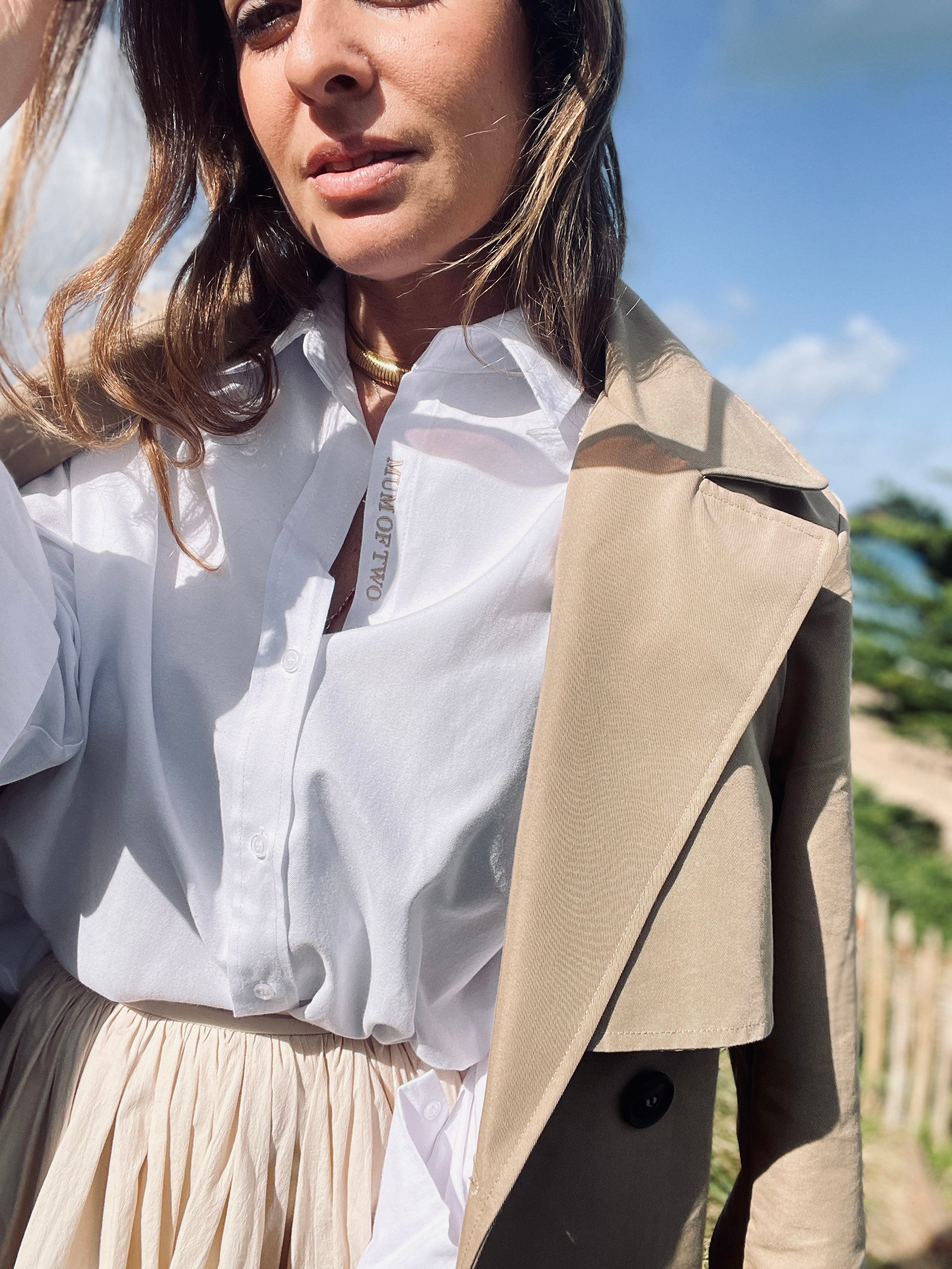 MUM OF BEIGE EMBROIDERED SHIRT