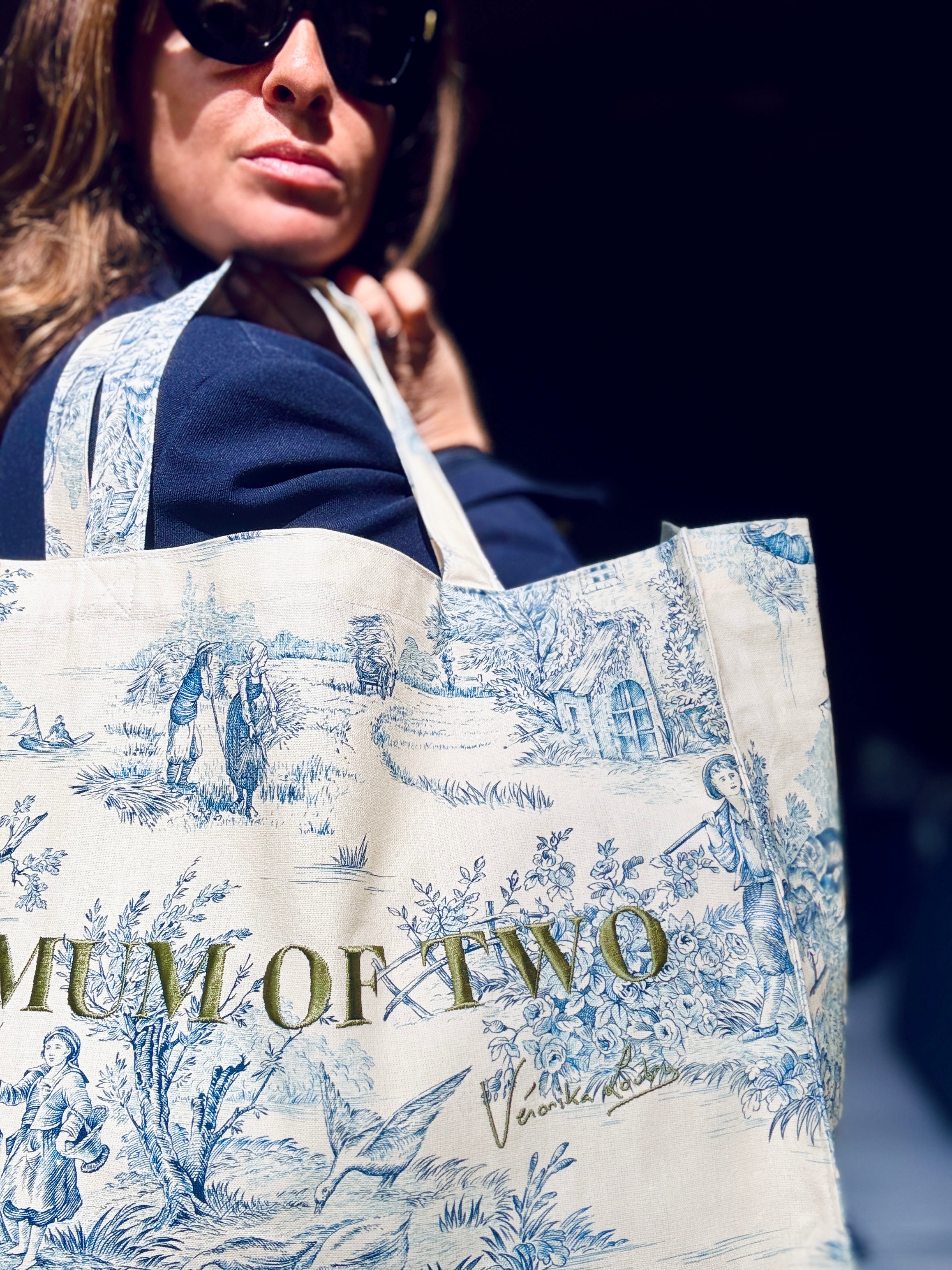 DAILY TOTE BLUE FLUO YELLOW PRINT