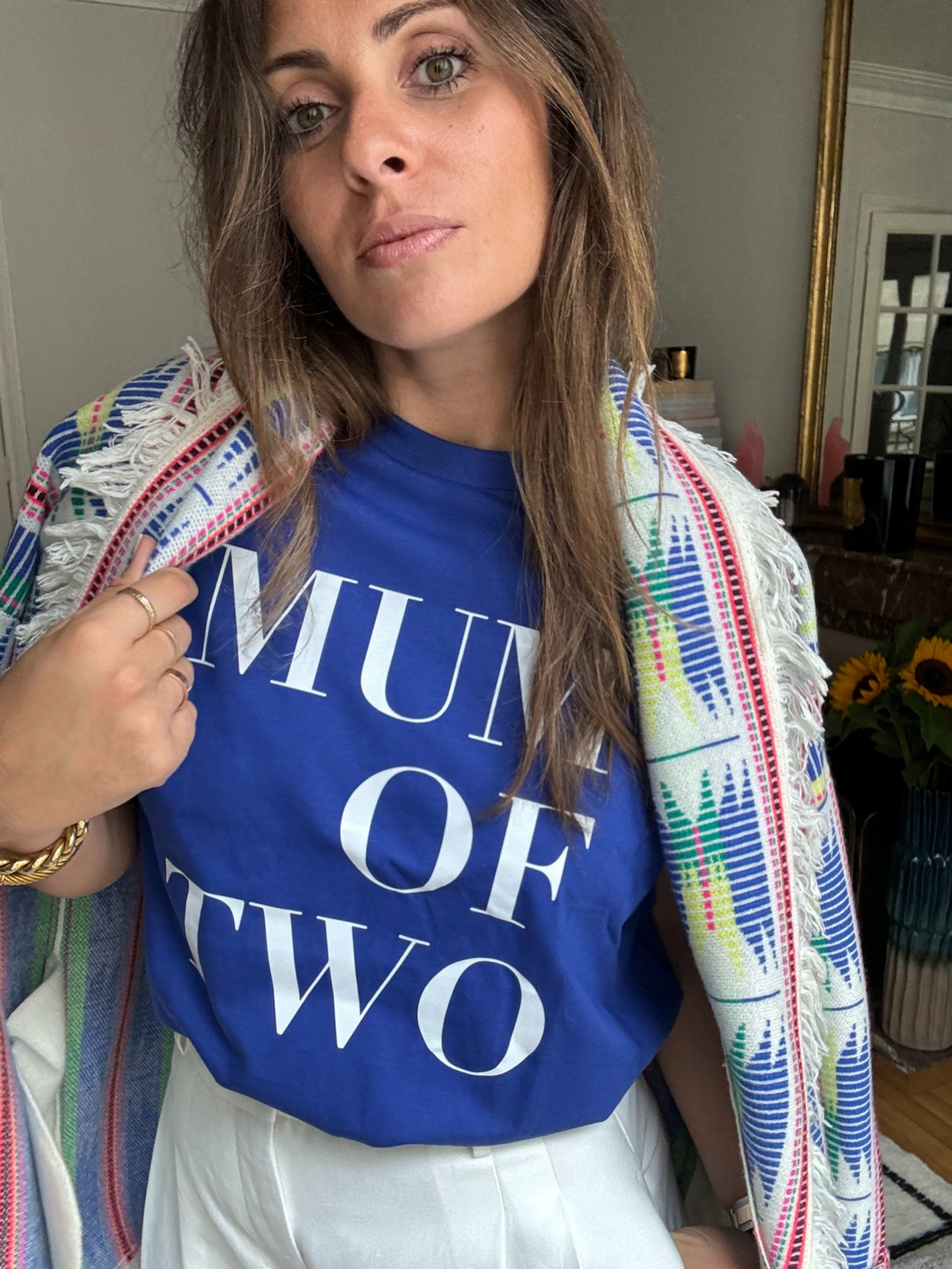 T-SHIRT BLEU WORKER MUM OF ONE, MUM OF TWO, MUM OF THREE, MUM OF FOUR...