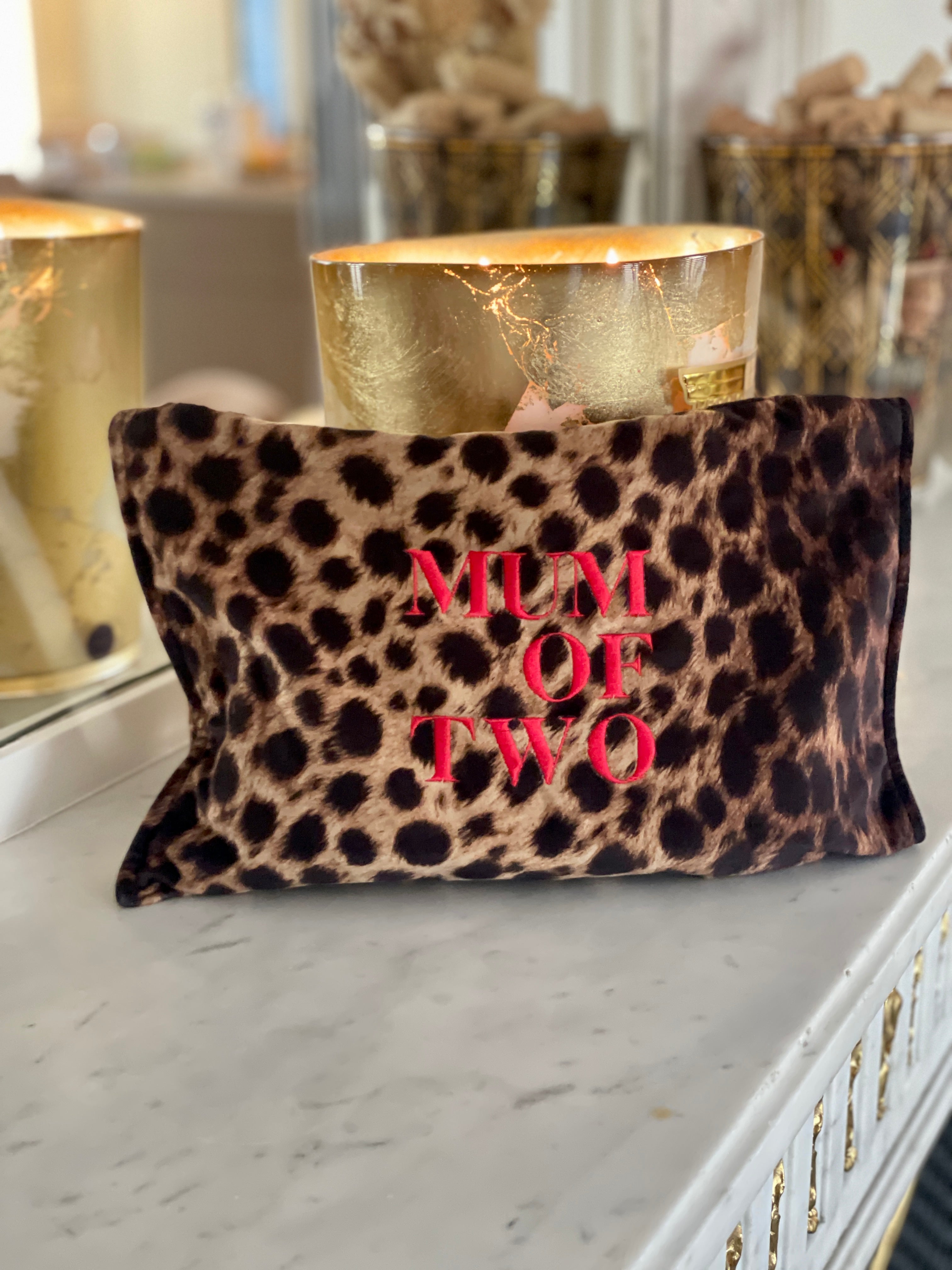 MUM OF red LEOPARD clutch