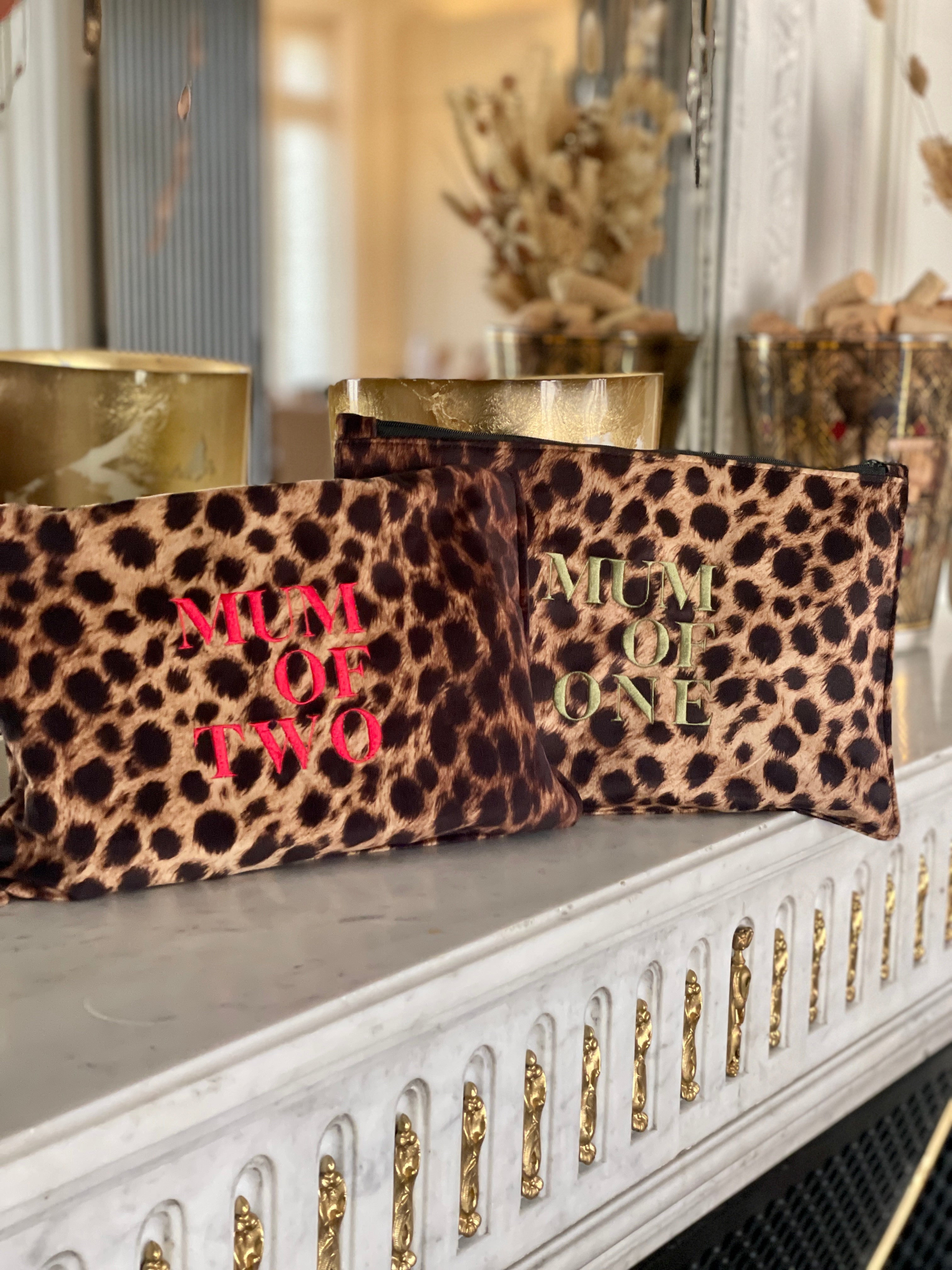 MUM OF Khaki LEOPARD clutch