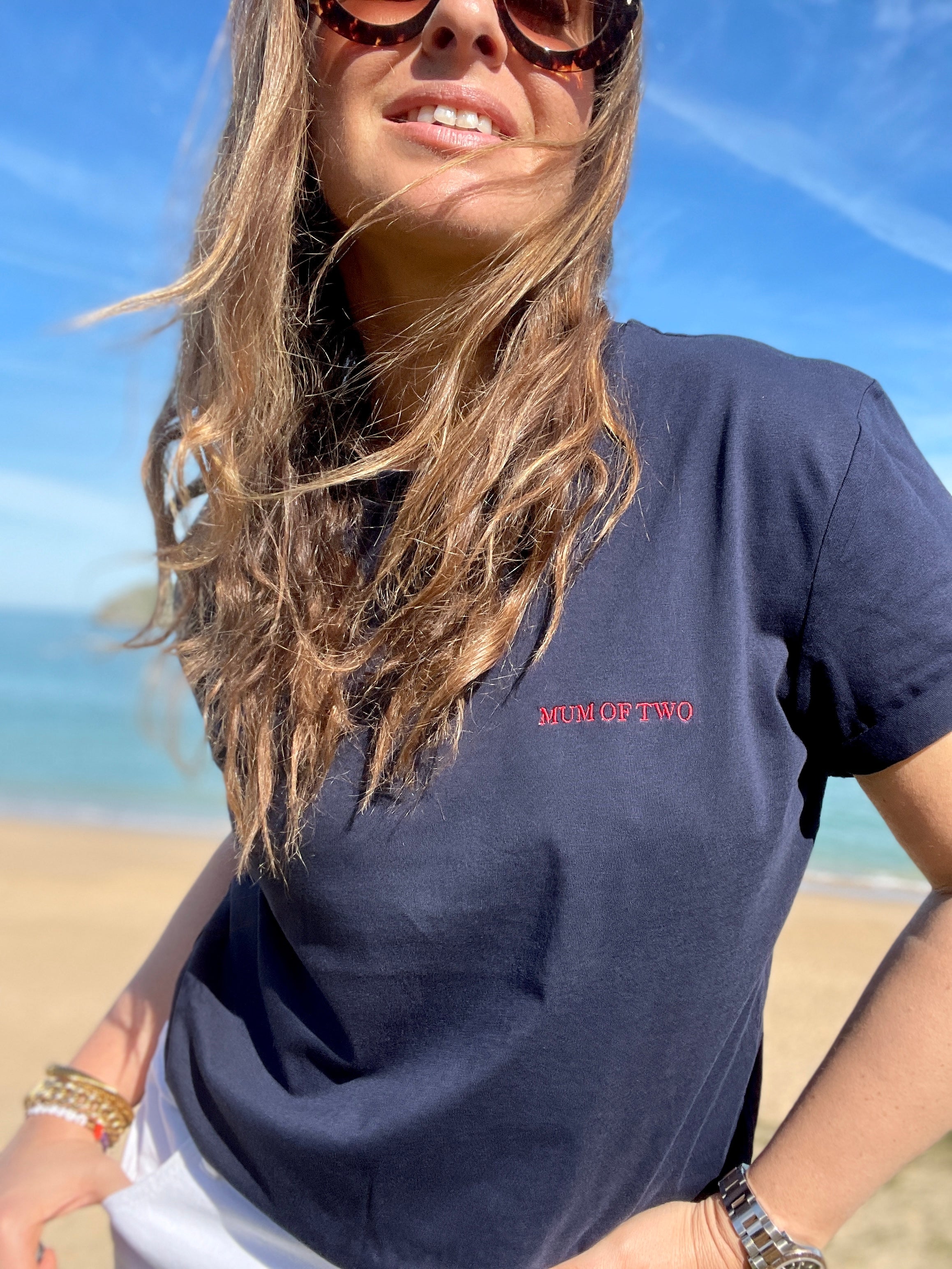 EMBROIDERED T-SHIRT on the Heart MUM OF ONE, TWO, THREE...