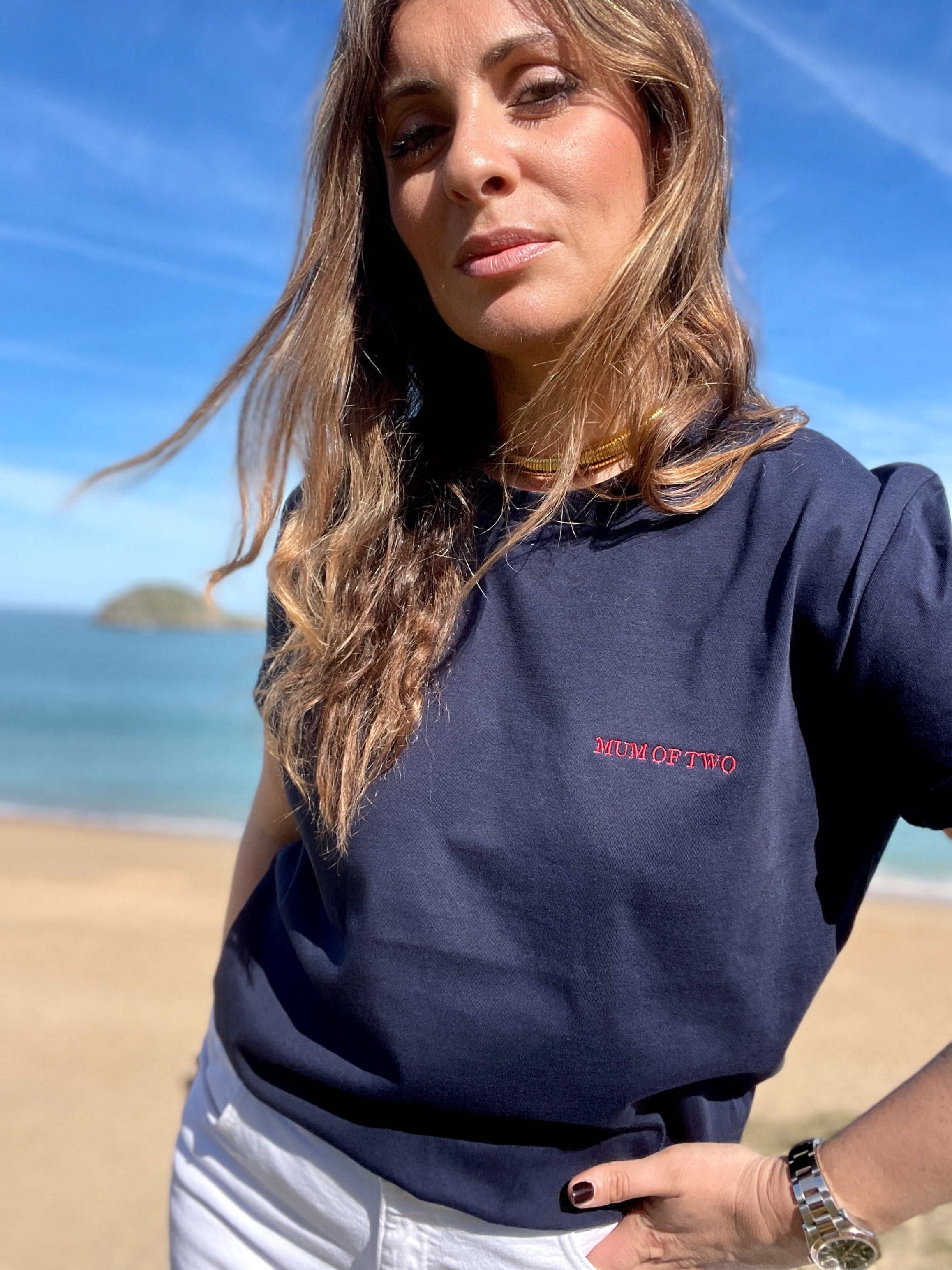 EMBROIDERED T-SHIRT on the Heart MUM OF ONE, TWO, THREE...