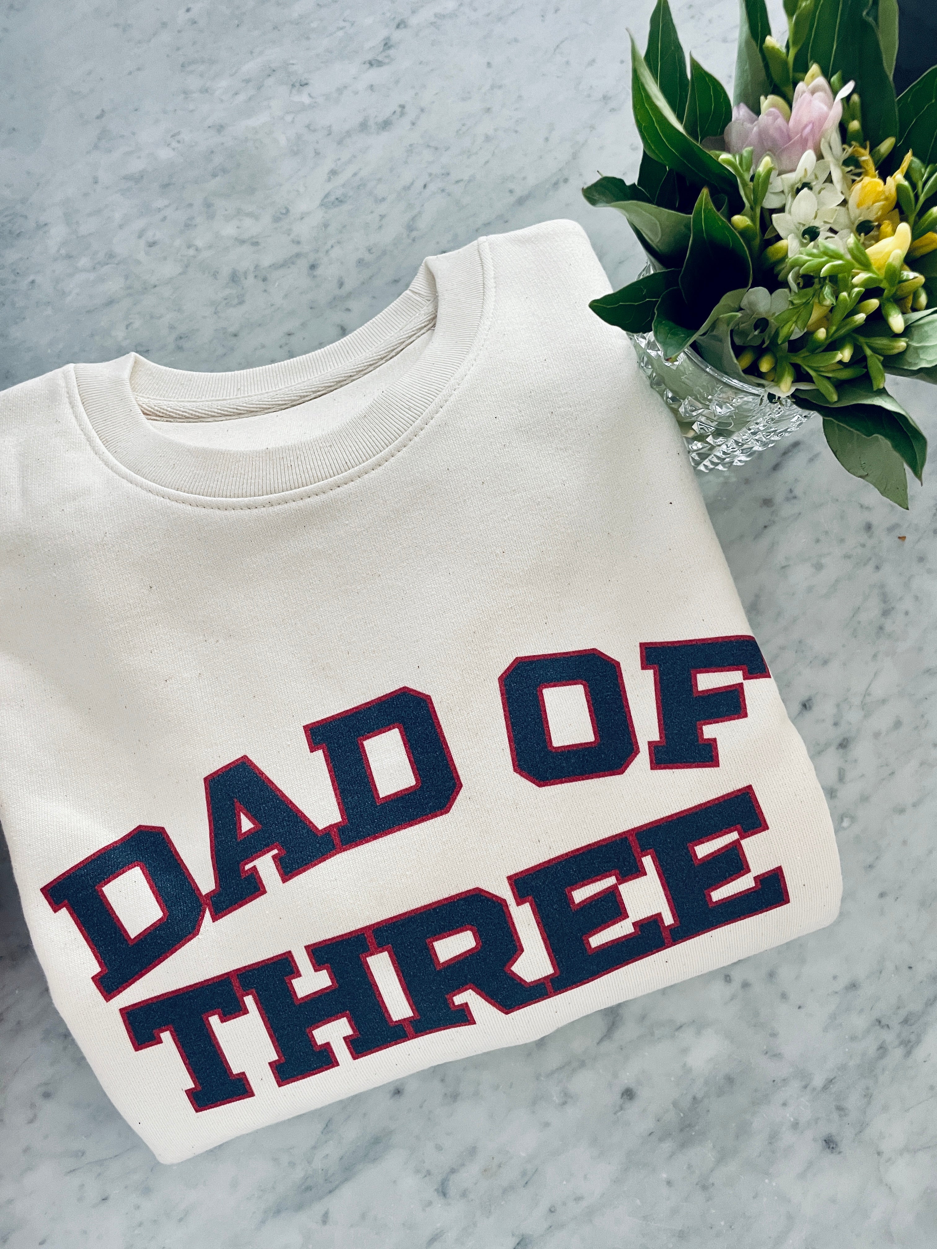 A DAD OF THREE University Sweatshirt