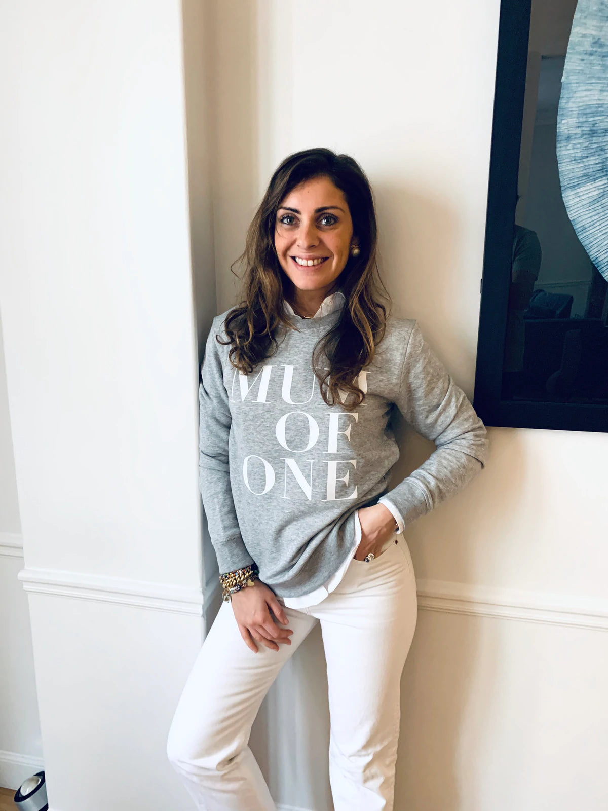 A Sweat-shirt GRIS CHINÉ MUM OF TWO
