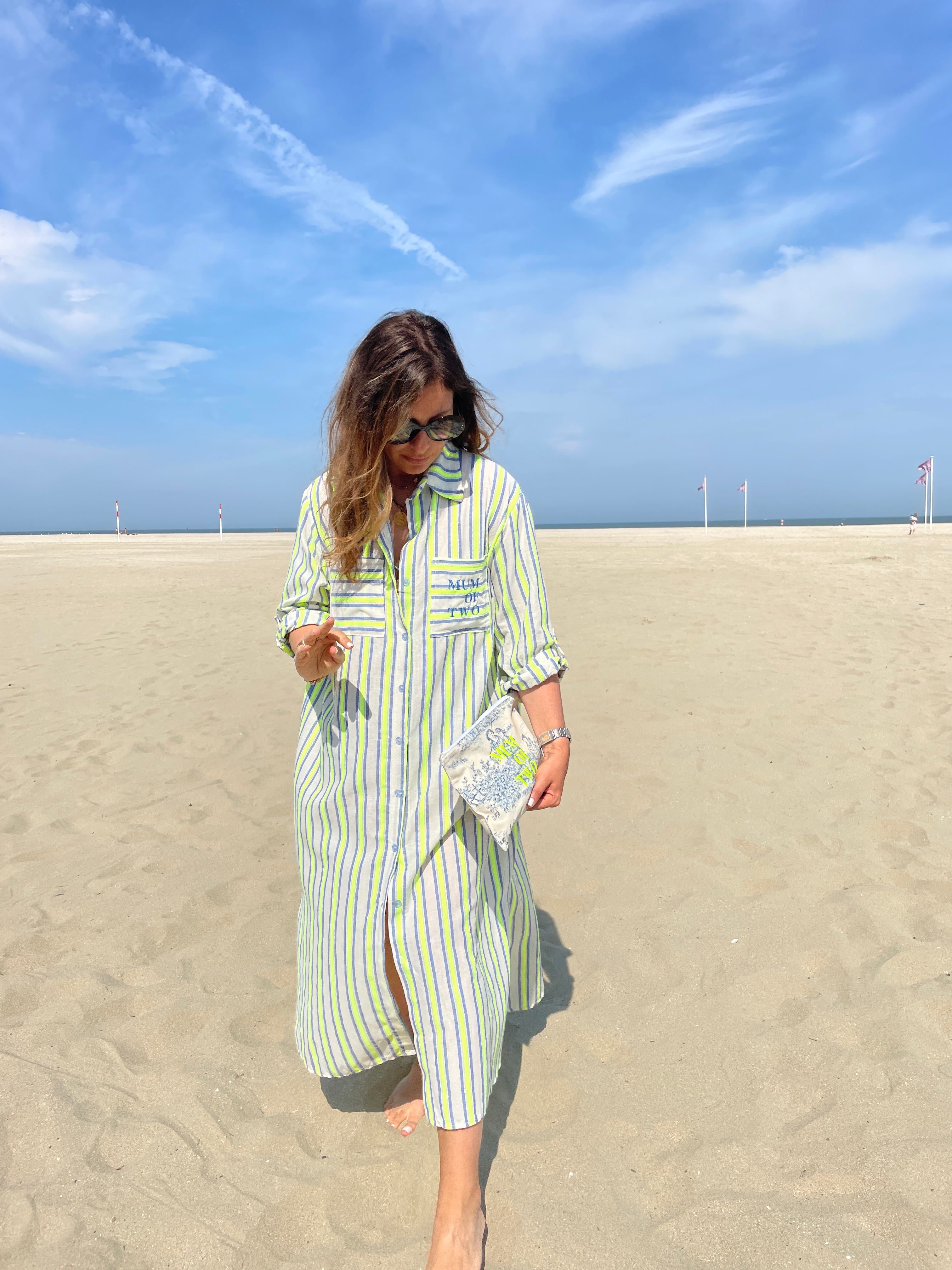 BLUE & GREEN STRIPED DRESS