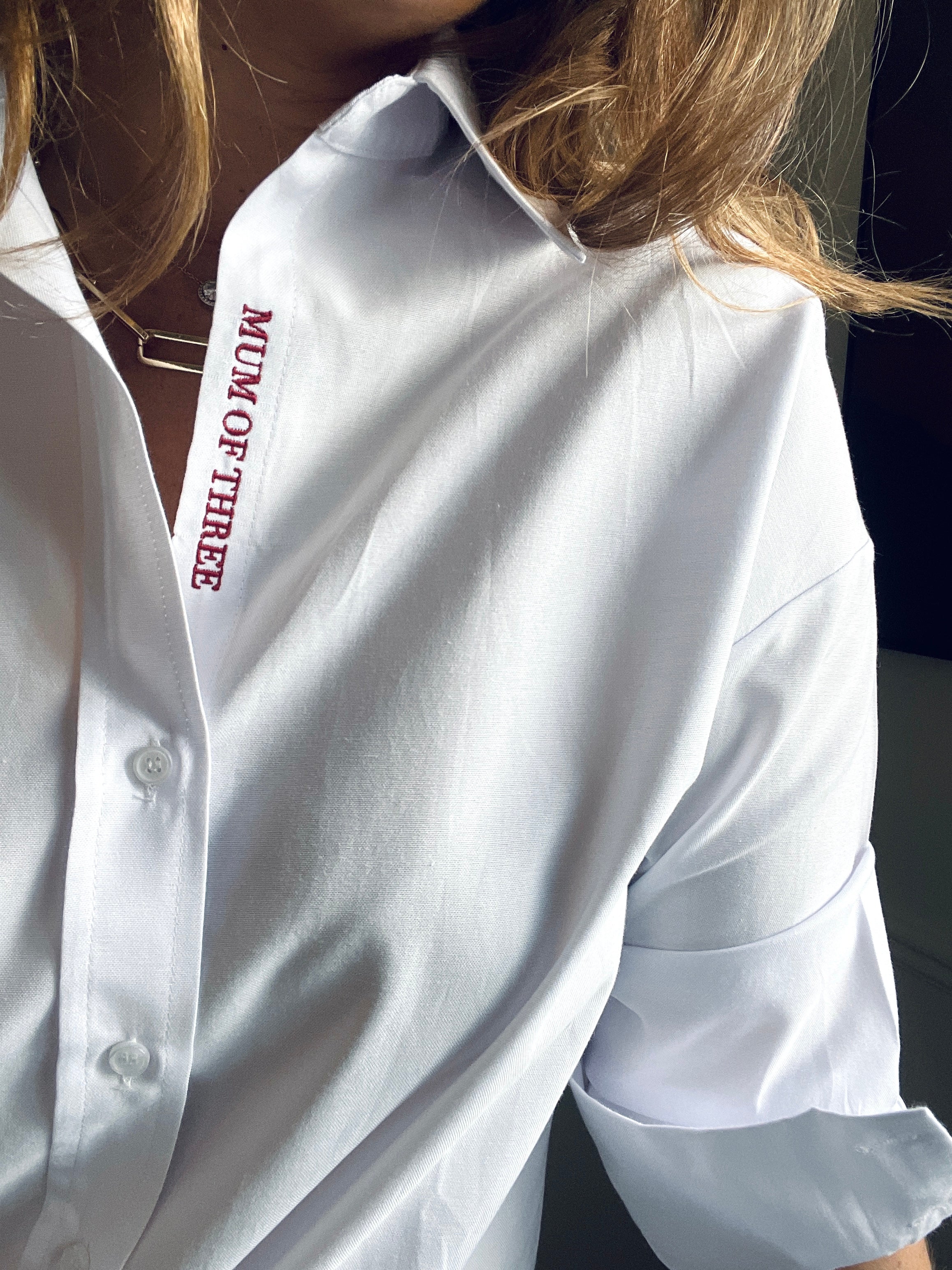 MUM OF BEIGE EMBROIDERED SHIRT