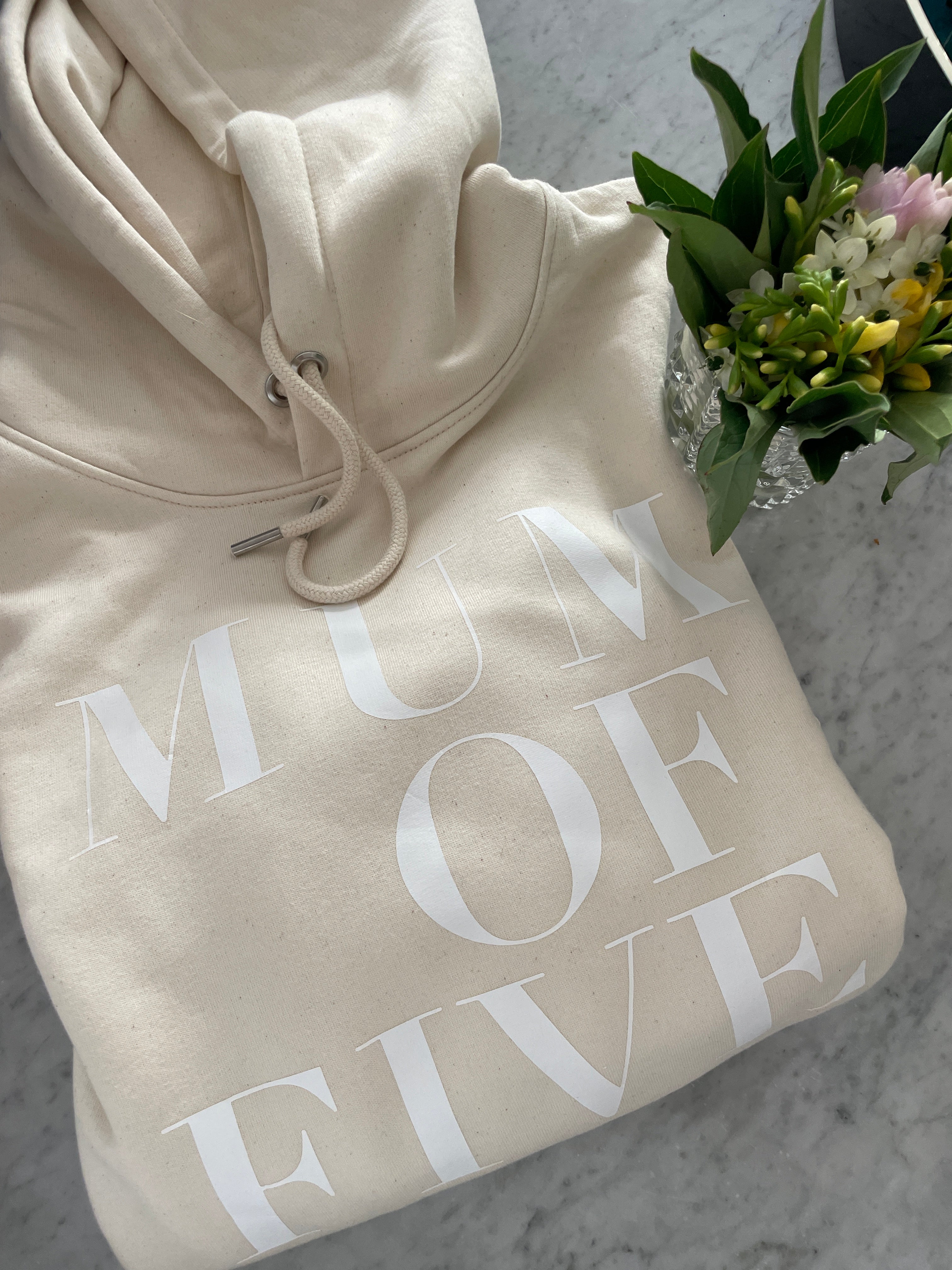 A MUM OF TWO IVORY HOODIE