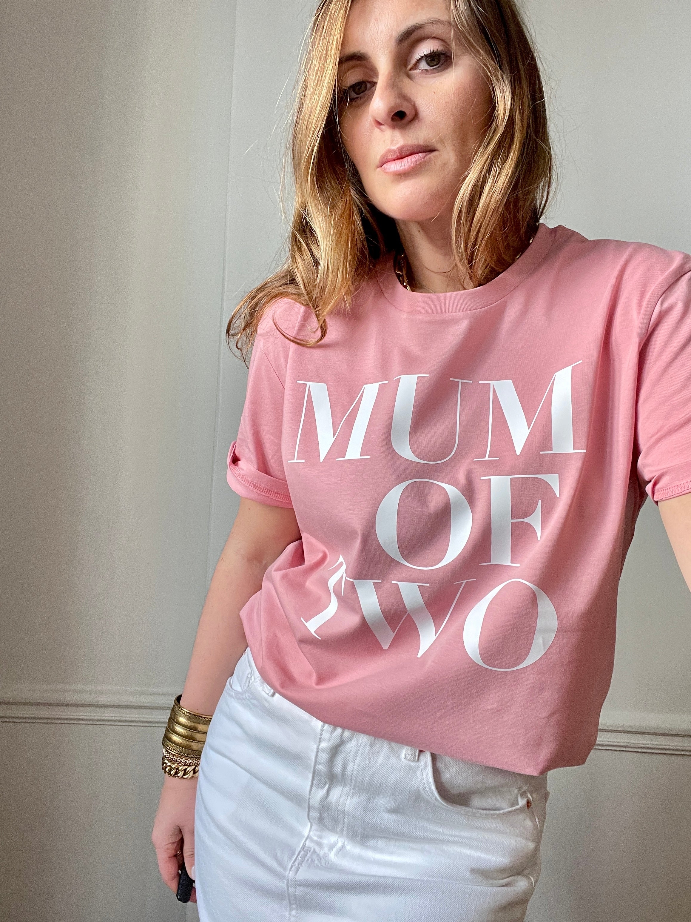 PINK T-SHIRT MUM OF ONE, MUM OF TWO, MUM OF THREE, MUM OF FOUR...