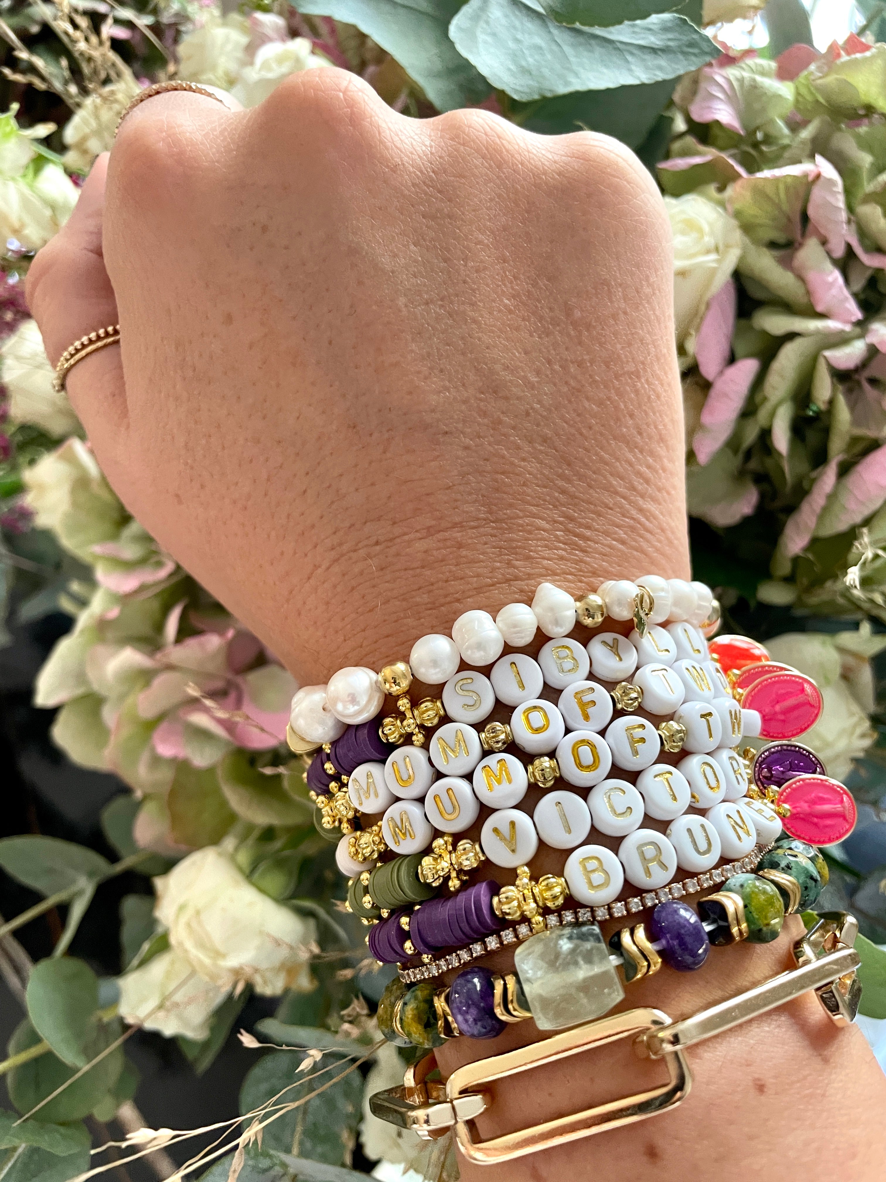CUSTOMIZABLE BRACELETS LILA X2