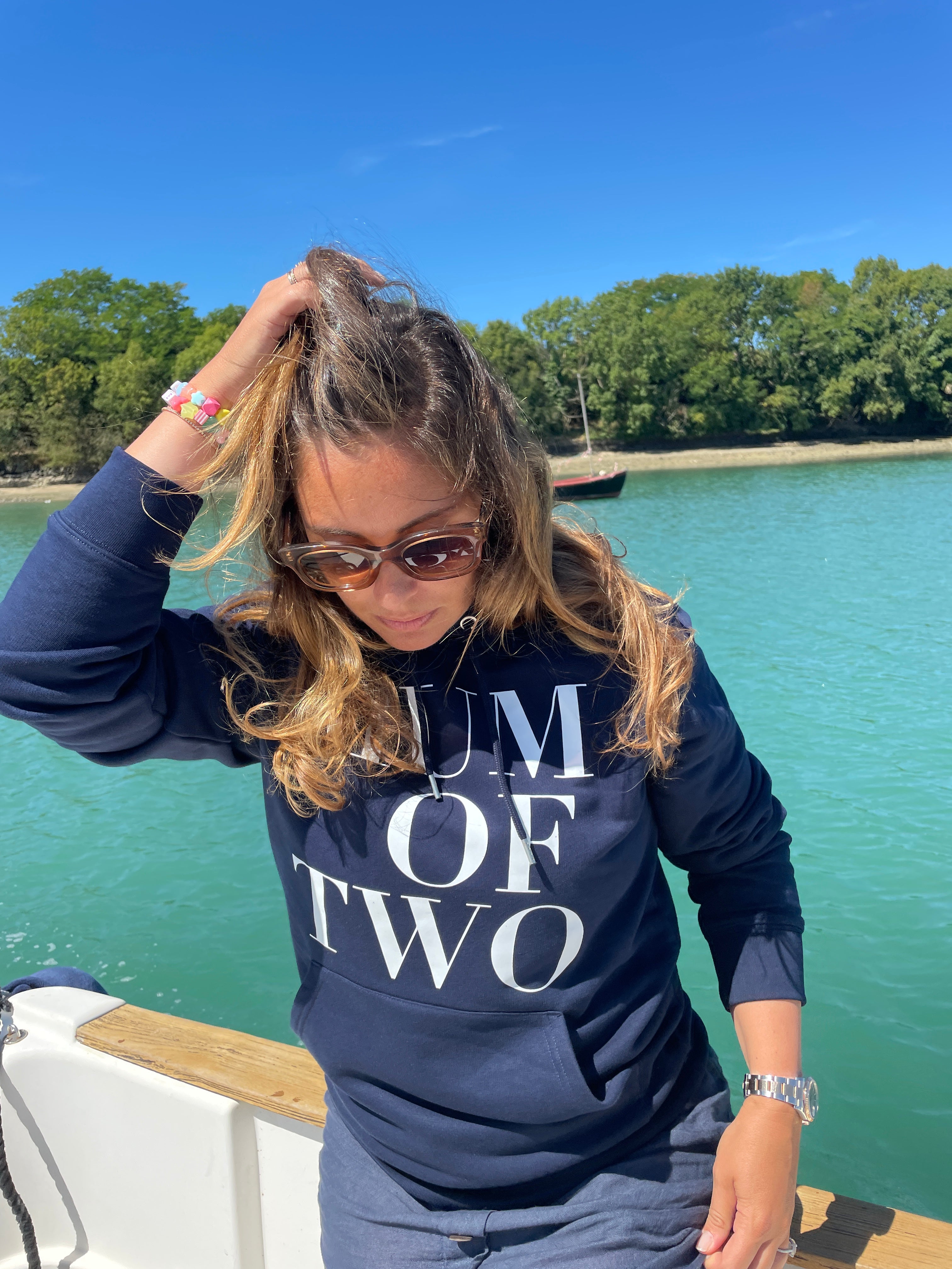 MUM OF NAVY BLUE HOODED SWEATSHIRT