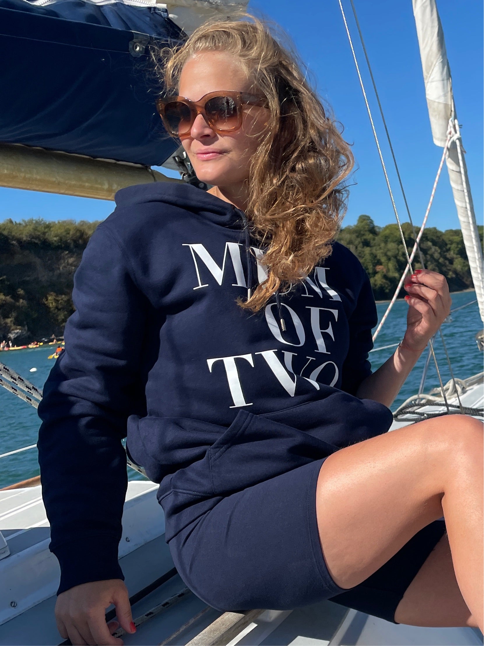MUM OF NAVY BLUE HOODED SWEATSHIRT