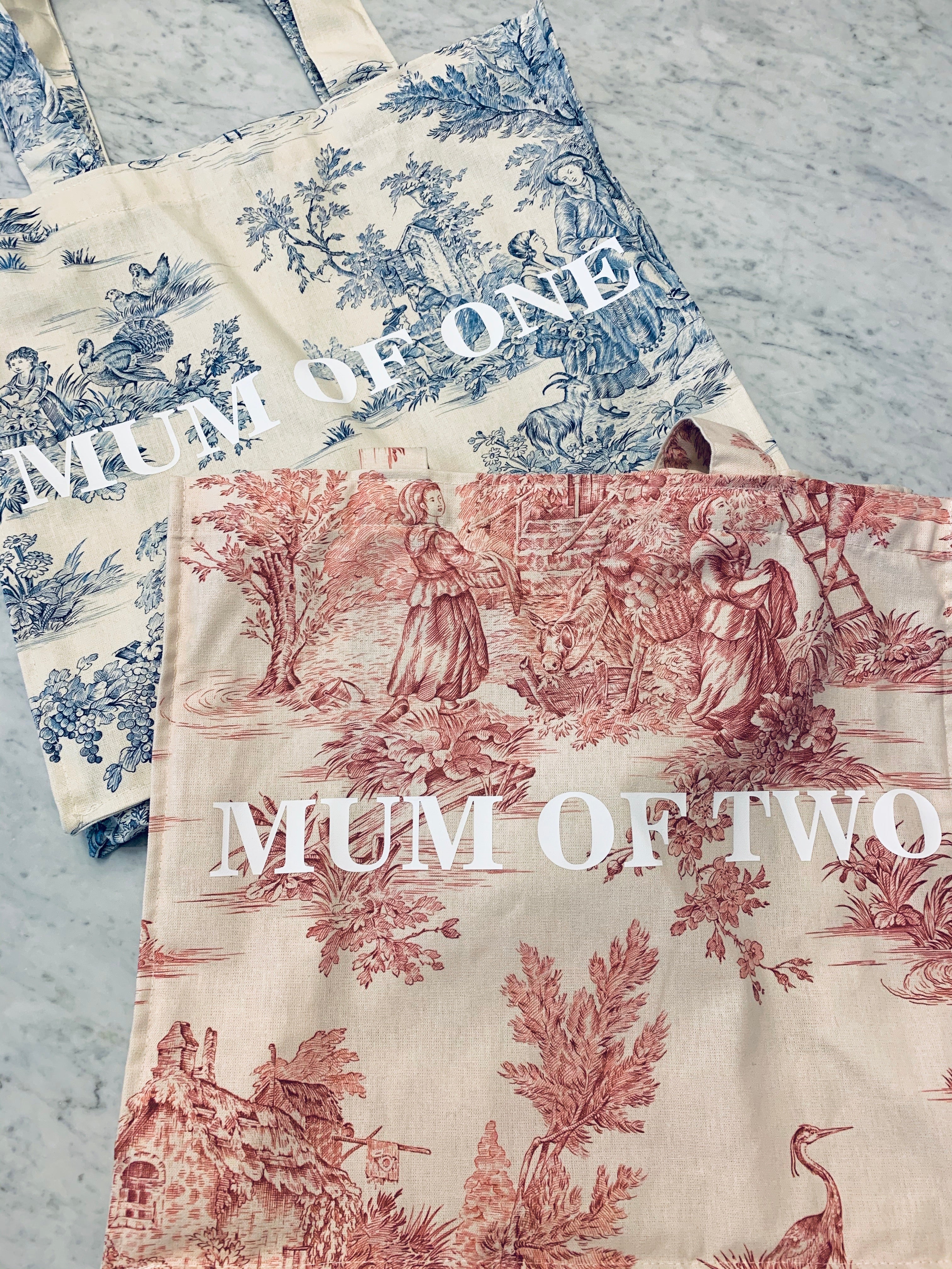 DAILY TOTE PINK WHITE PRINT