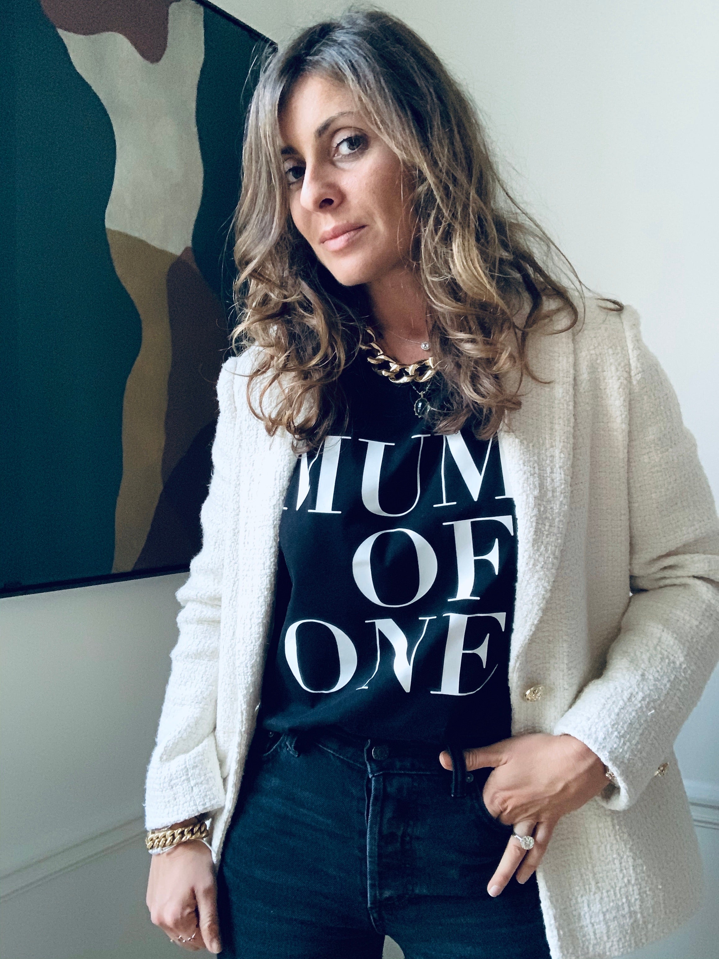 T-SHIRT NOIR MUM OF ONE, MUM OF TWO, THREE, FOUR...