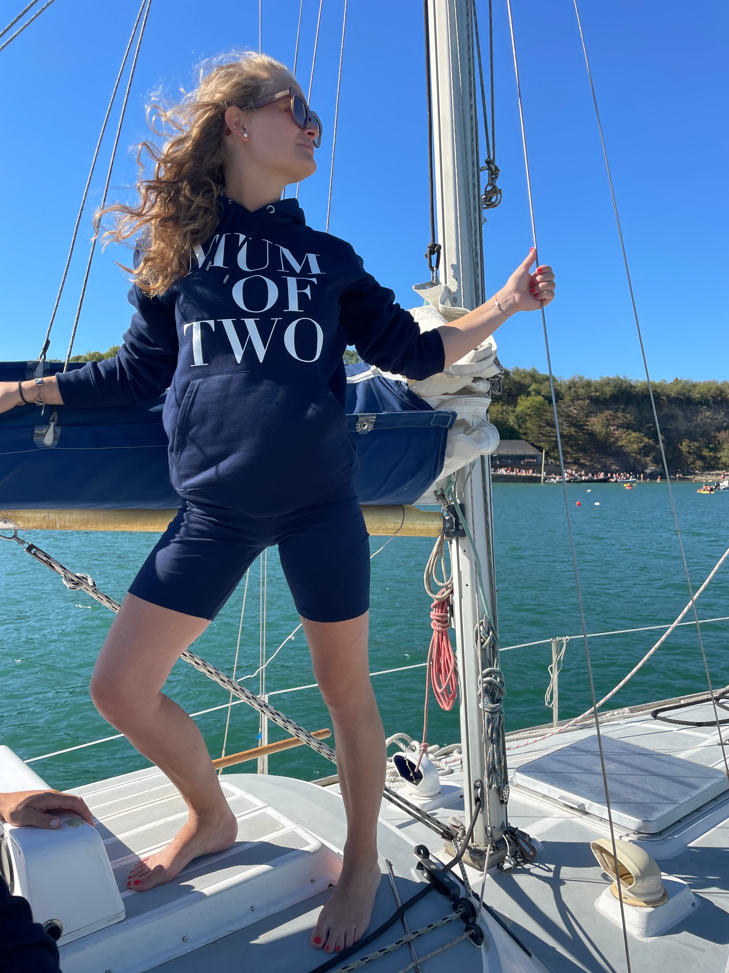 MUM OF NAVY BLUE HOODED SWEATSHIRT