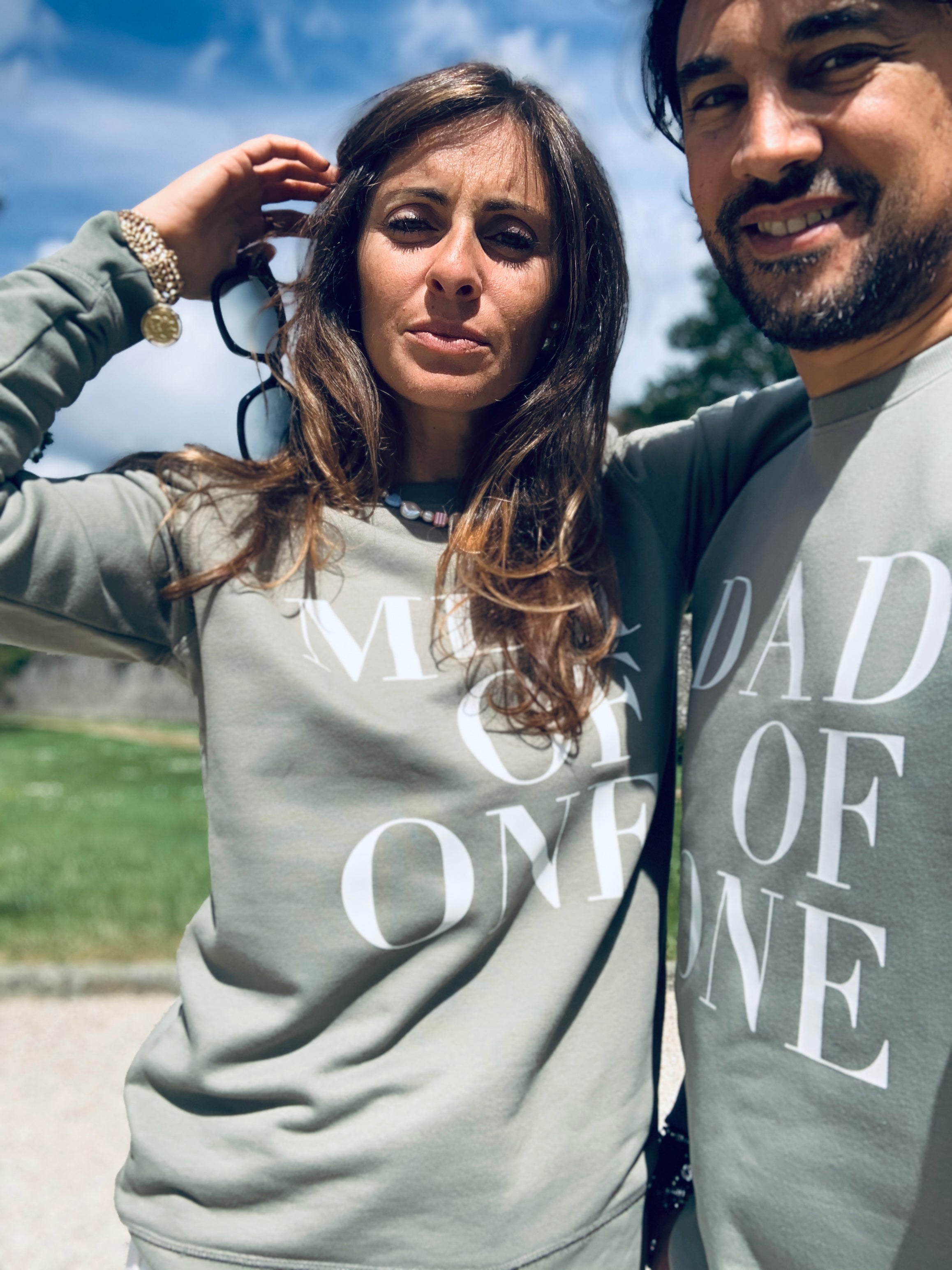 KHAKI SWEATSHIRT DAD OF ONE, DAD OF TWO, THREE...