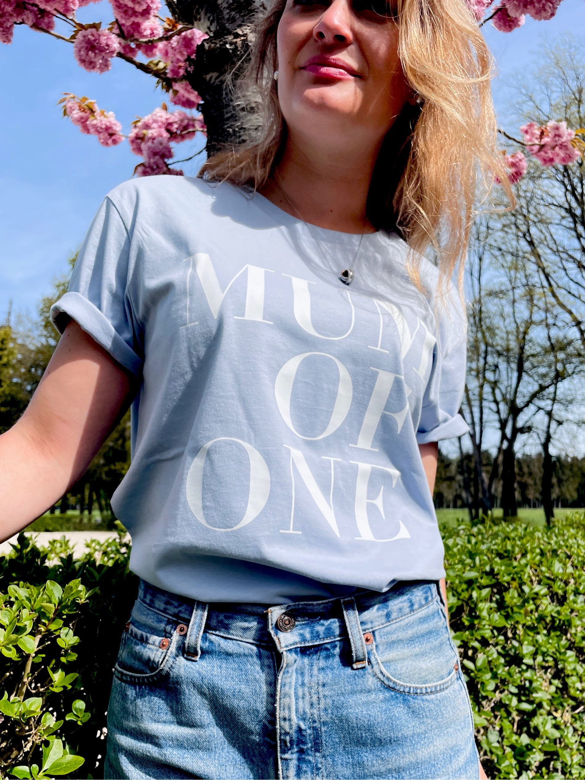 PASTEL BLUE T-SHIRT MUM OF ONE, MUM OF TWO, MUM OF THREE, MUM OF FOUR...