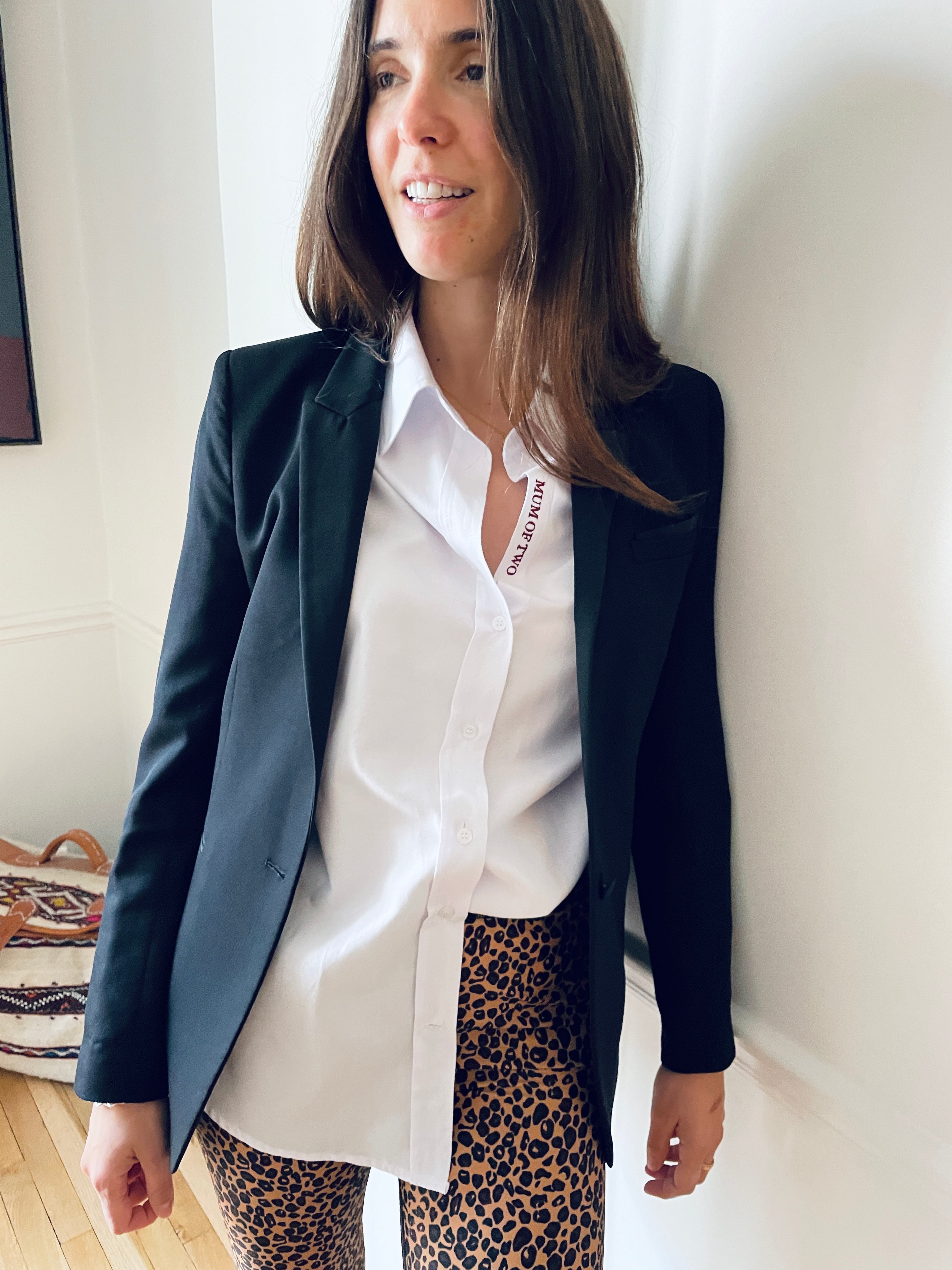 CHEMISE BRODÉE ROUGE BORDEAUX MUM OF
